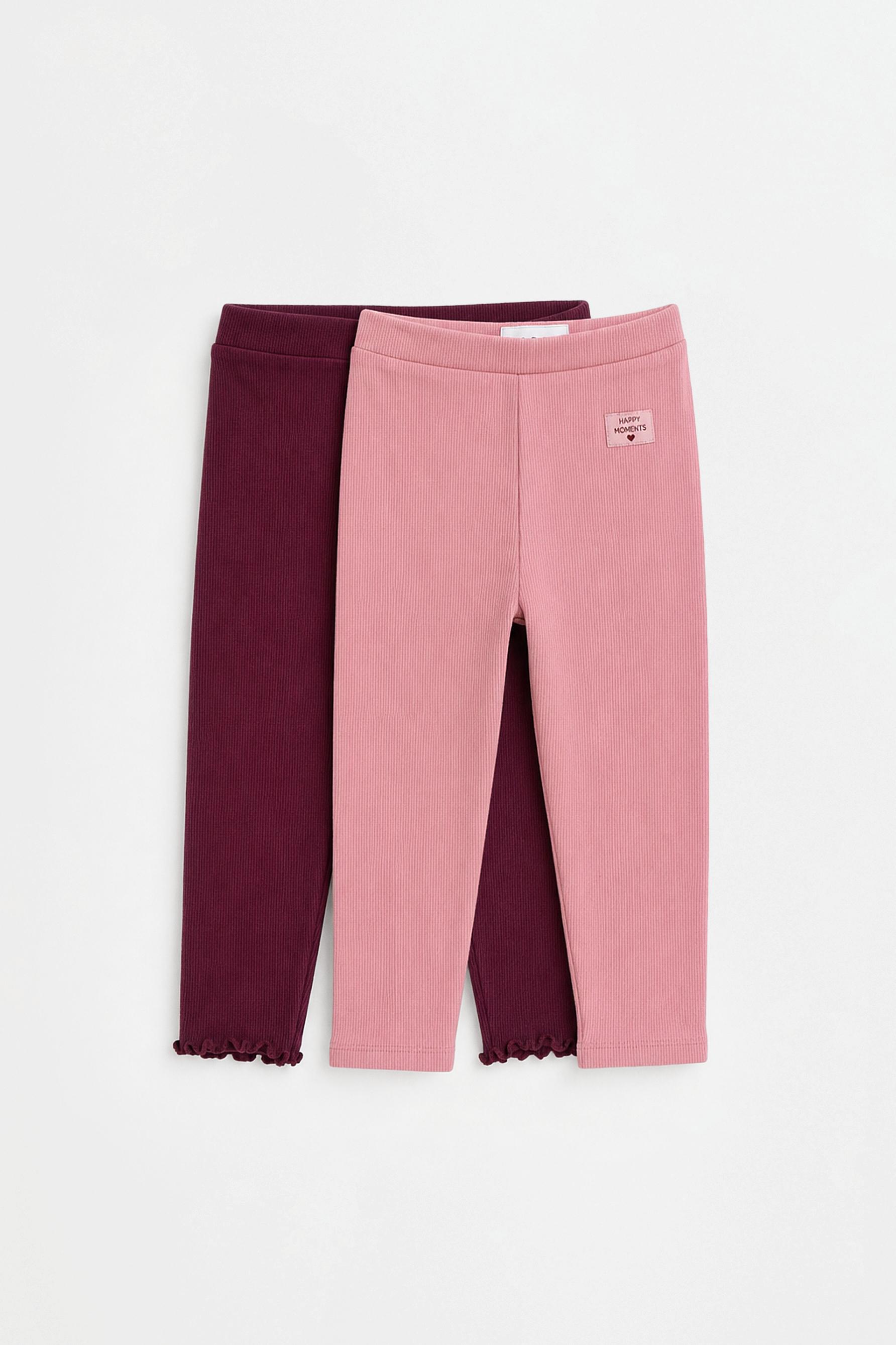 Pack of 2 ribbed leggings — DUSTY PINK