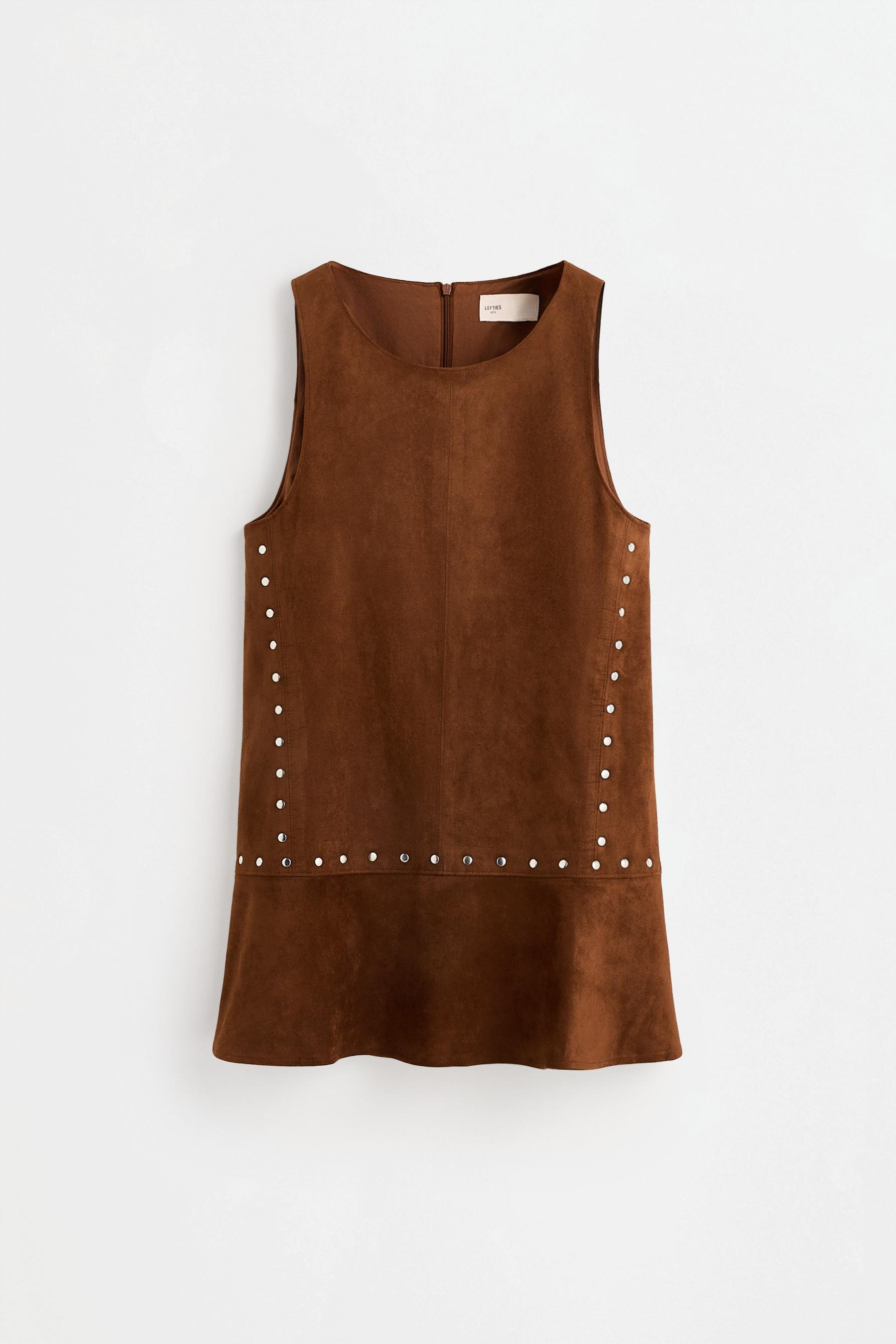 Vestido efecto ante con tachas