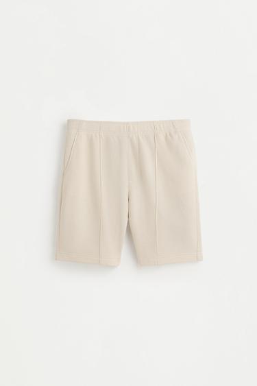 Waffle-textured Bermuda shorts — ECRU 6