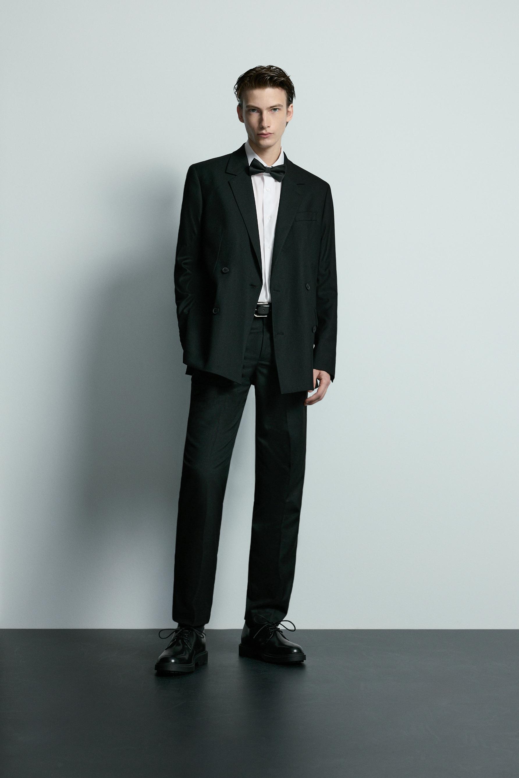 Slim fit suit trousers — BLACK
