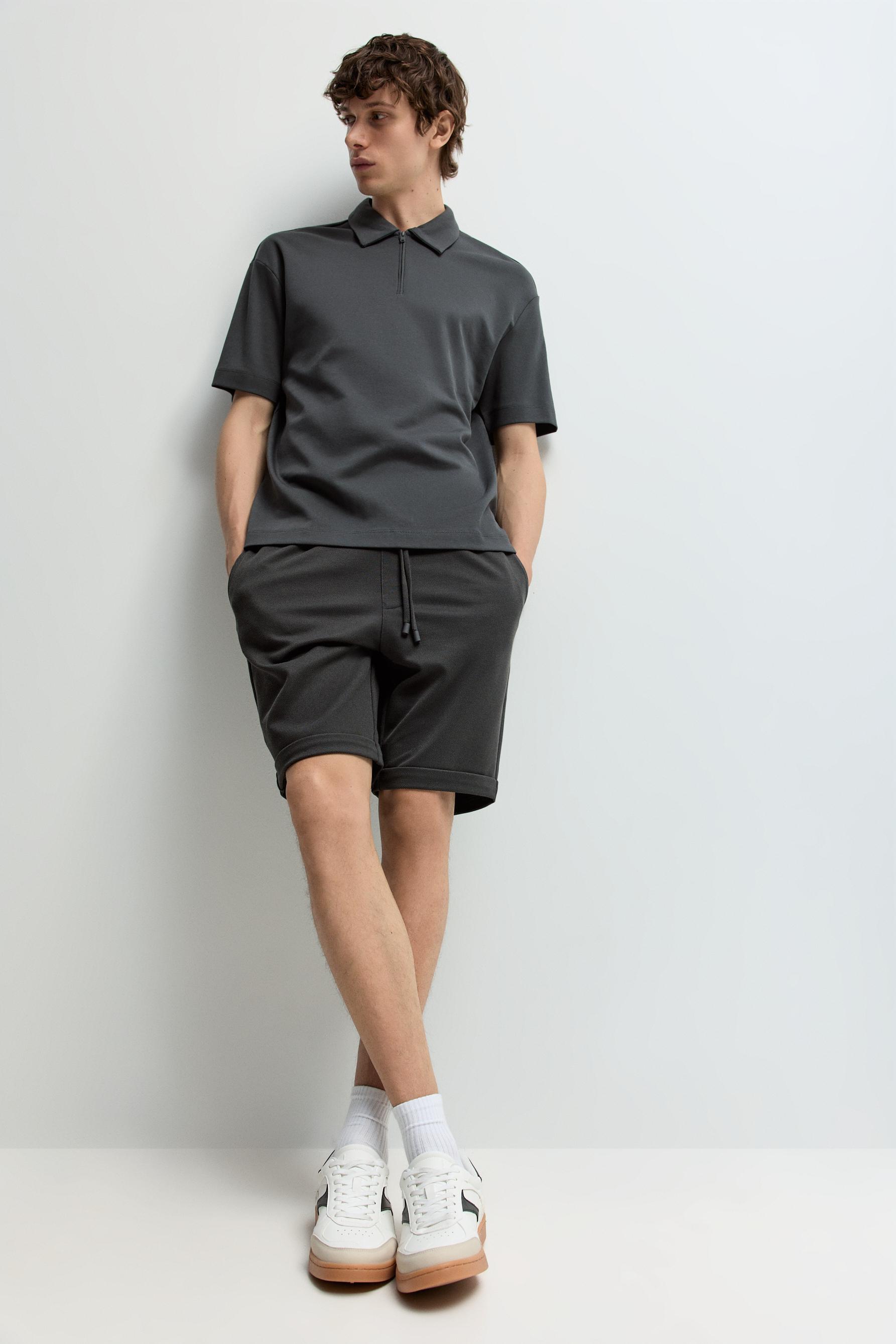 Piqué Bermuda shorts — DARK GREY
