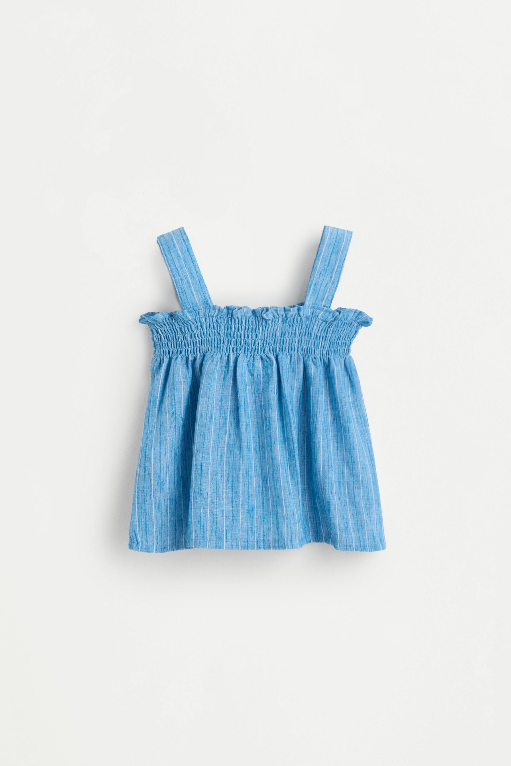 Striped rustic top — BLUE/WHITE