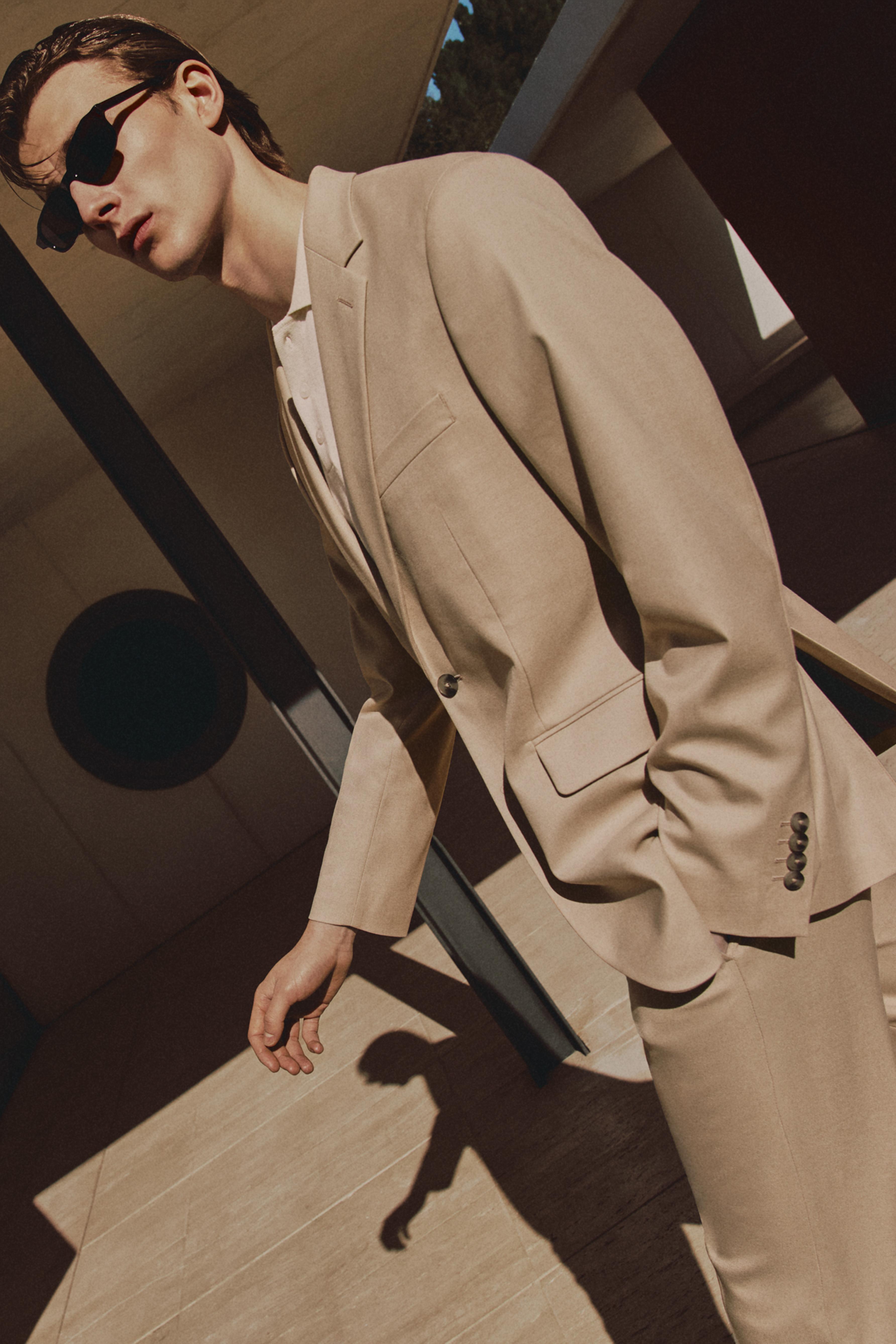 100% linen suit blazer — ECRU