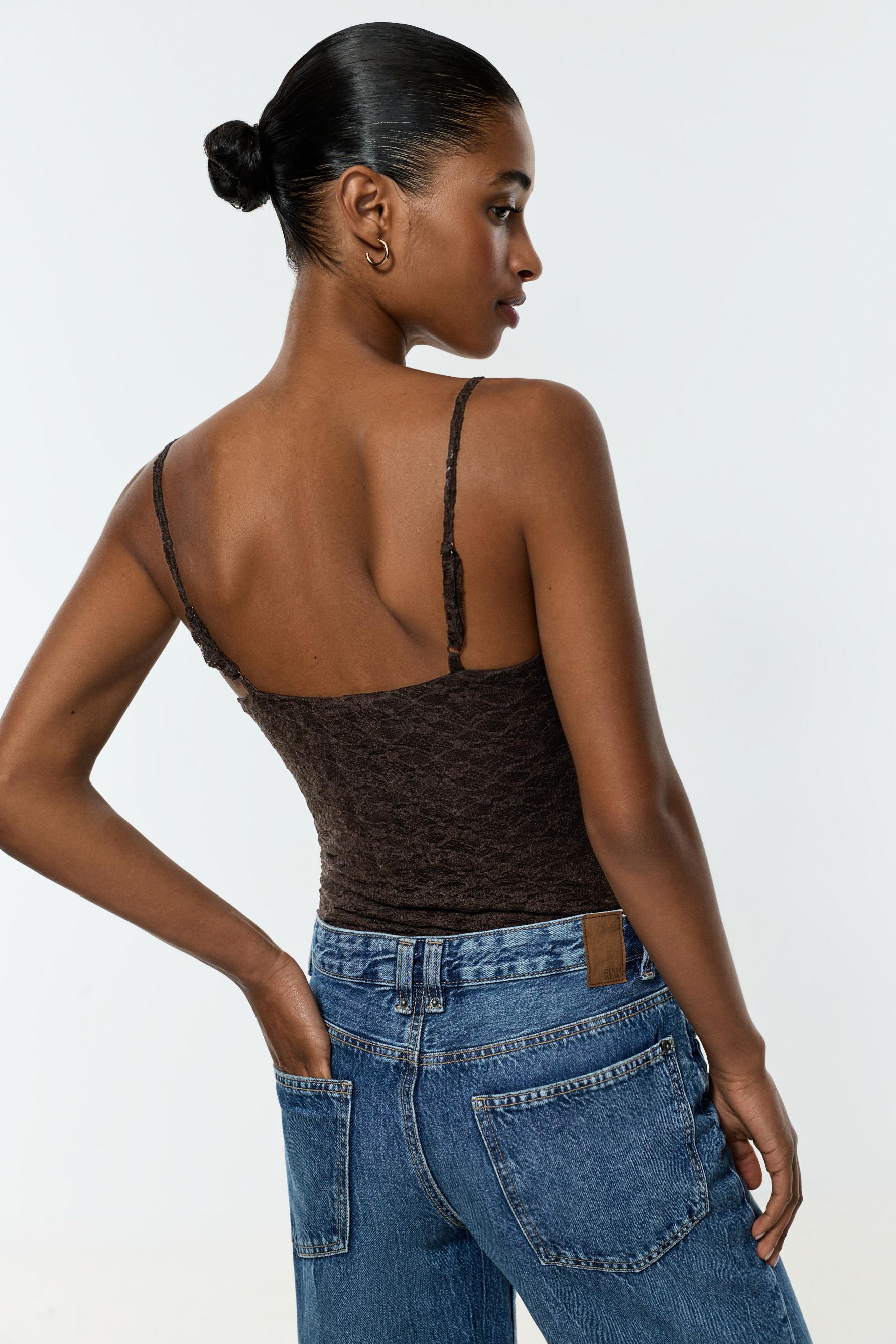 Lace bodysuit — CHOCOLATE