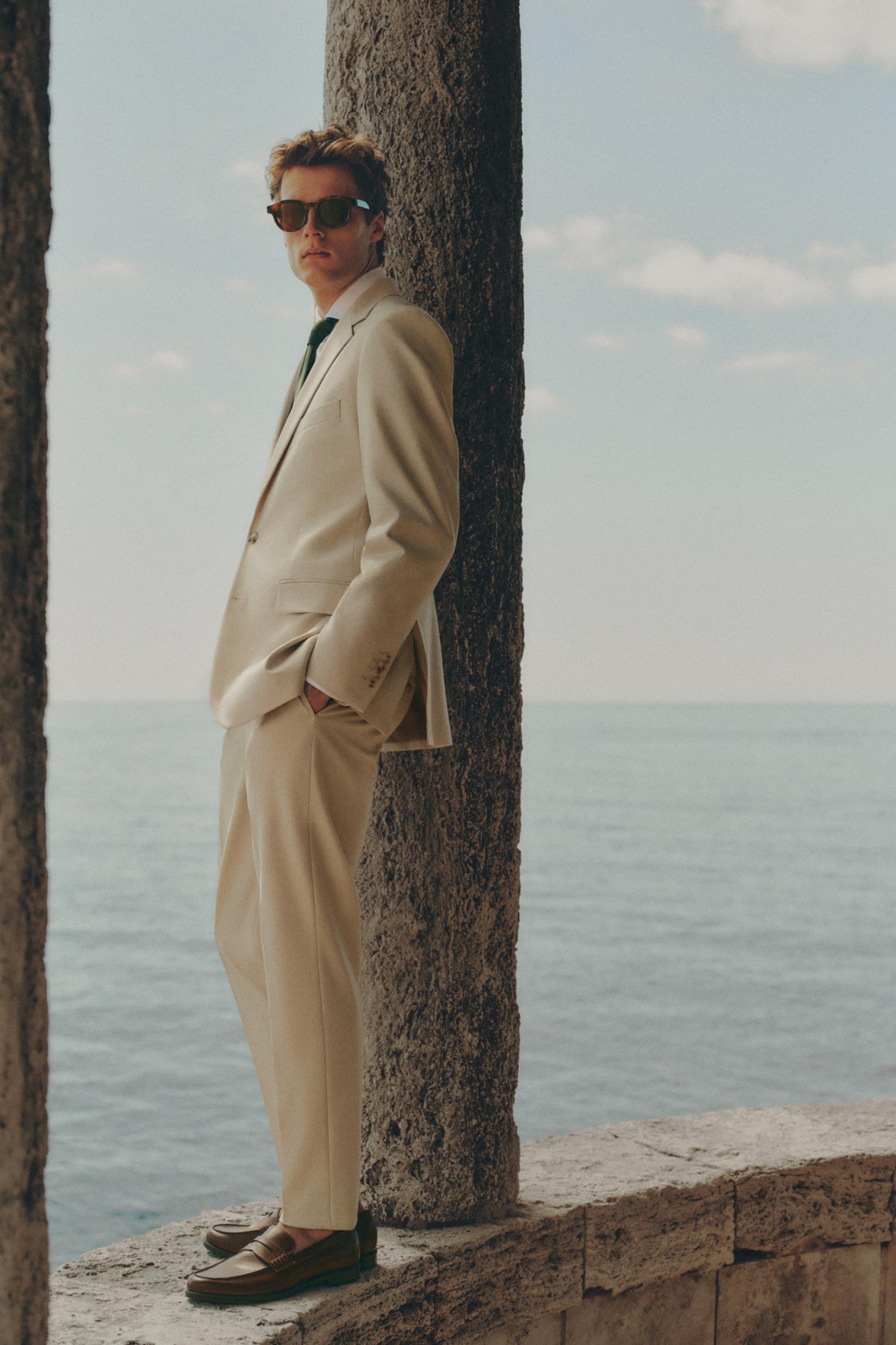 Slim fit suit trousers — OFF WHITE