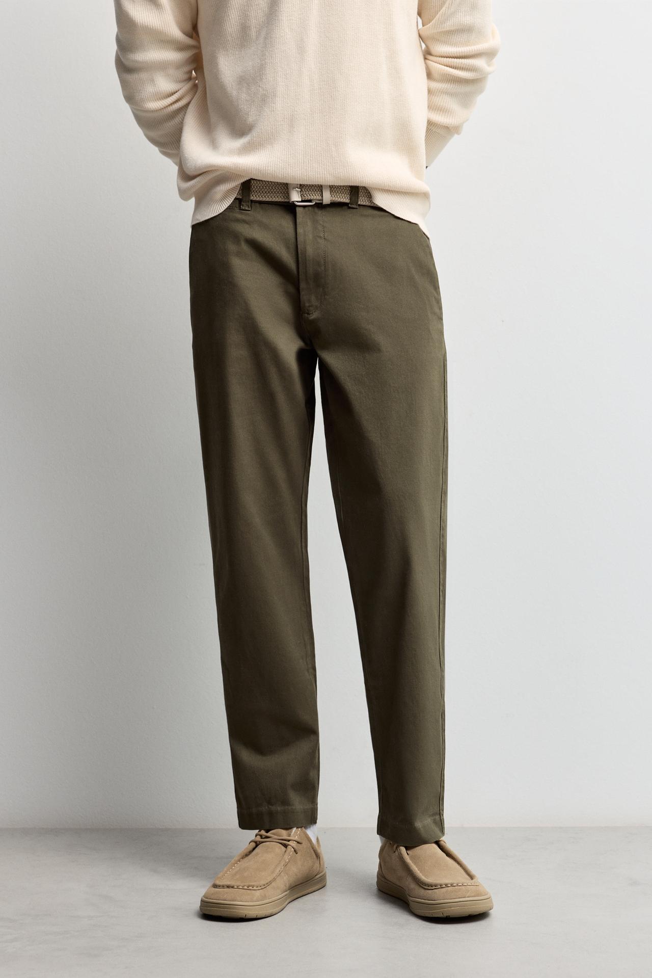 Slim fit chino trousers — DARK KHAKI