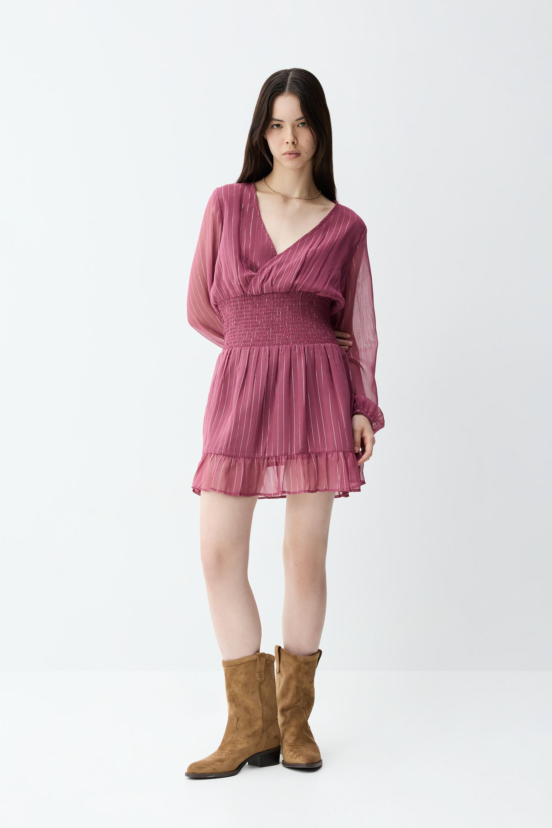 Vestido corto hilatura metalizada