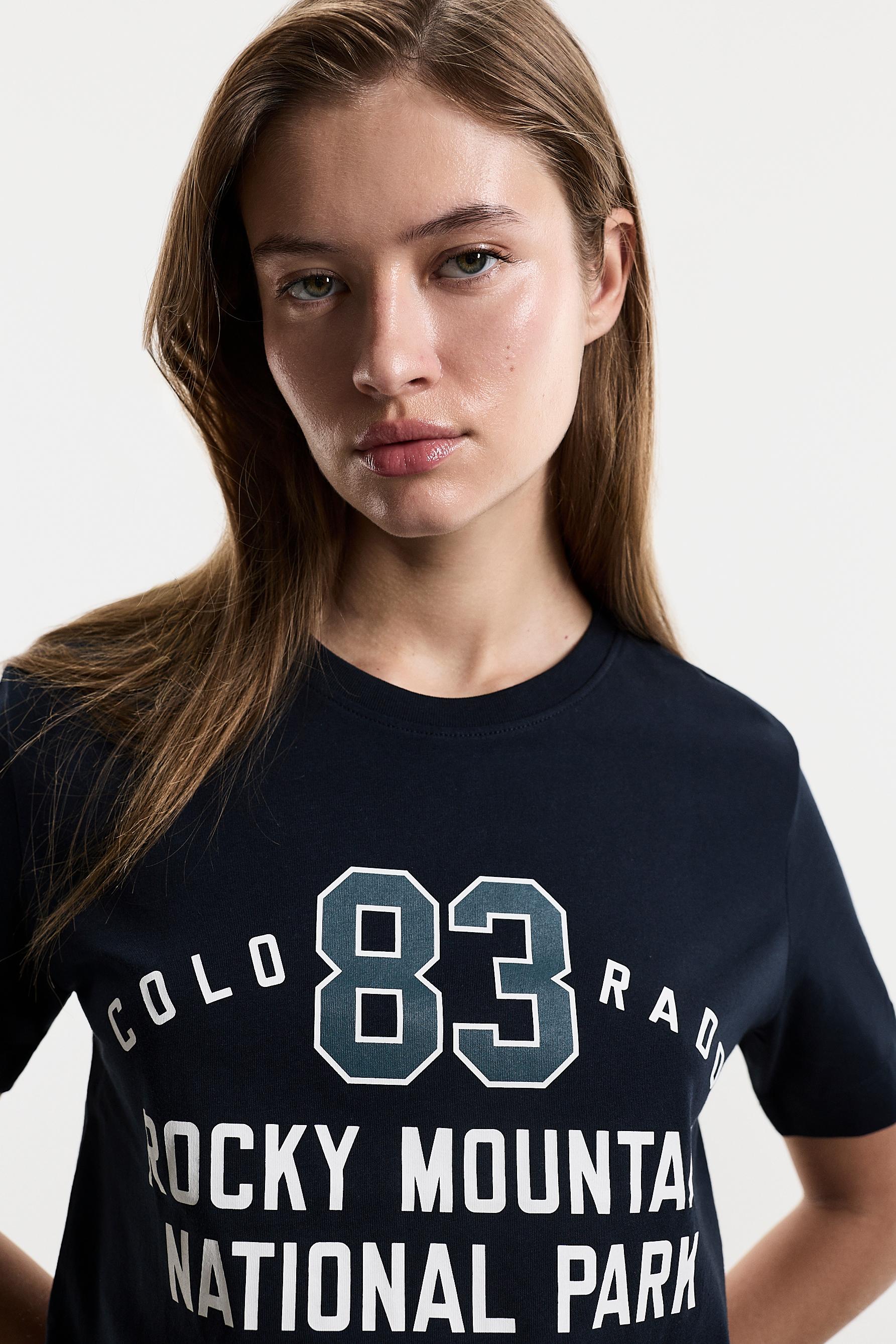 Printed T-shirt — DARK NAVY