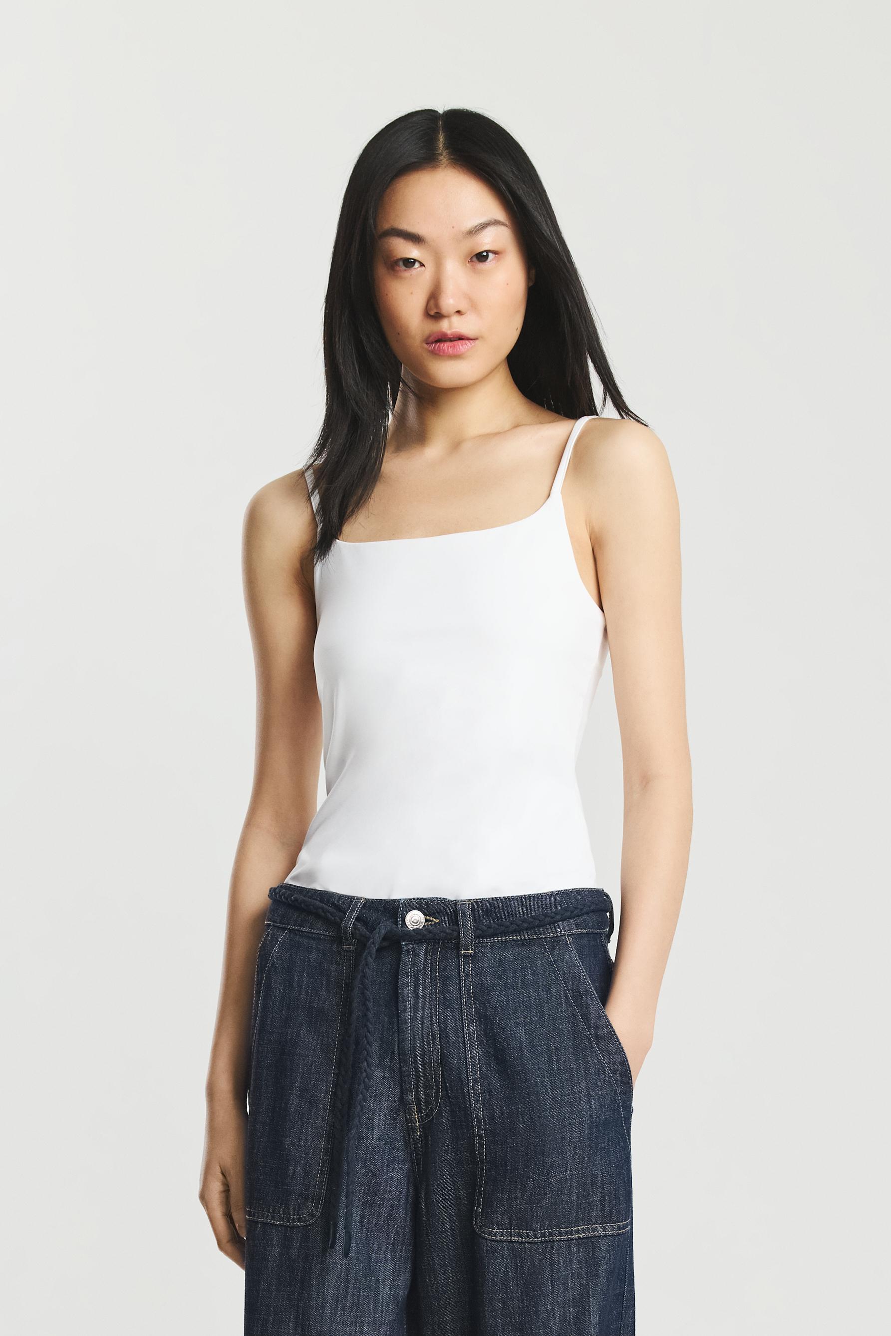 Polyamide Strappy Top — WHITE