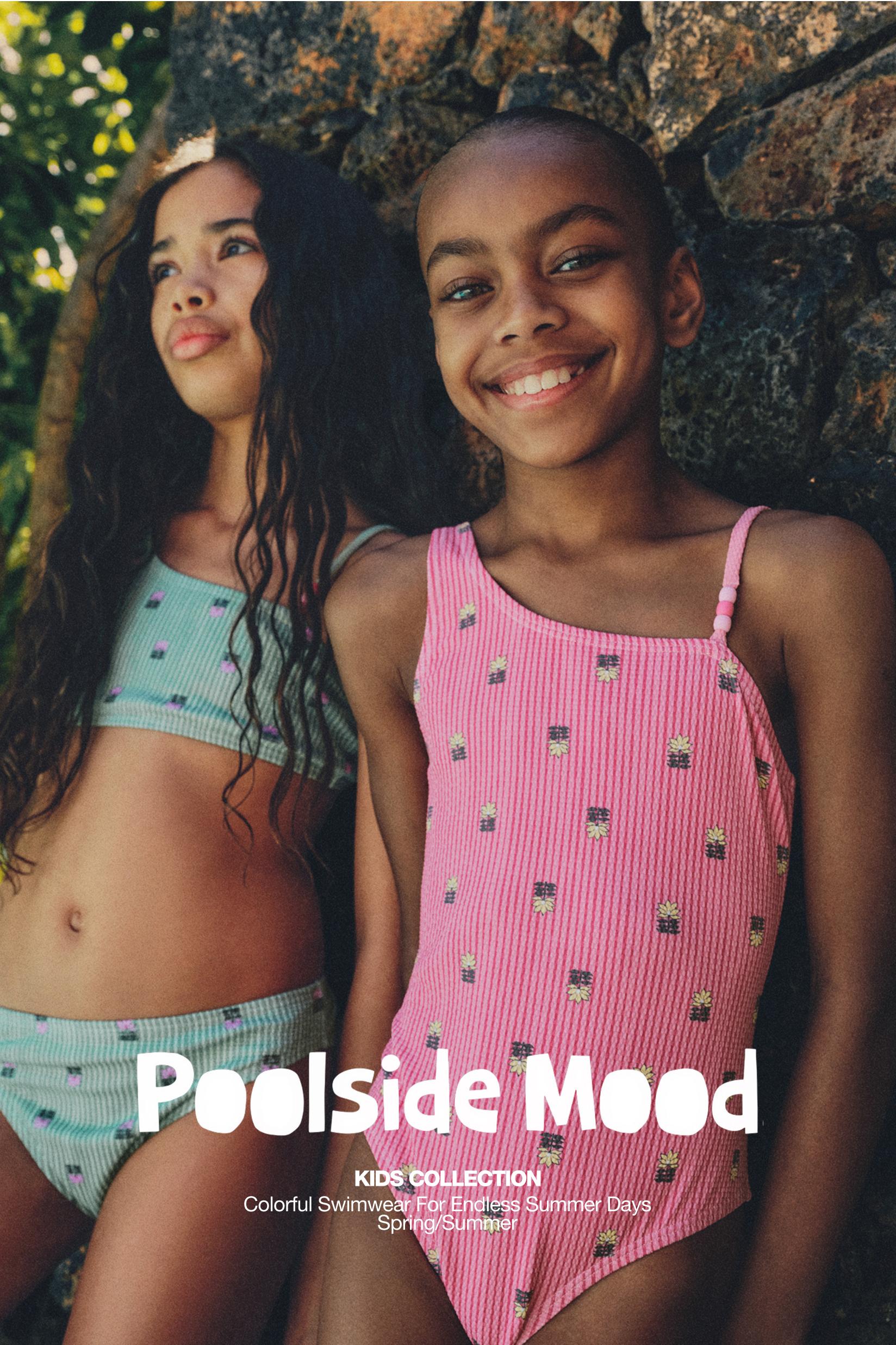 Asymmetric beaded swimsuit — PALE PINK