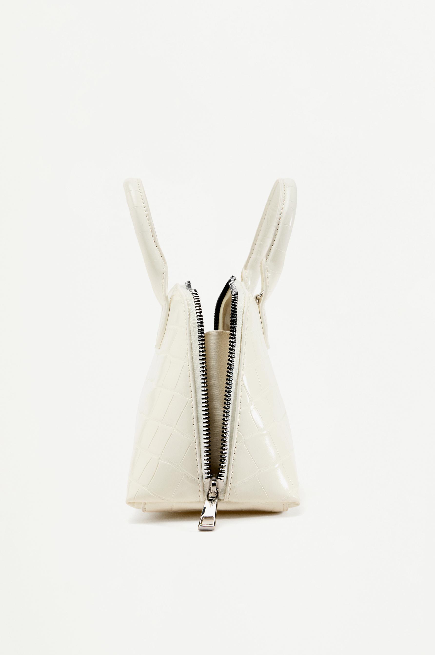 Crocodile-effect crossbody bag — WHITE