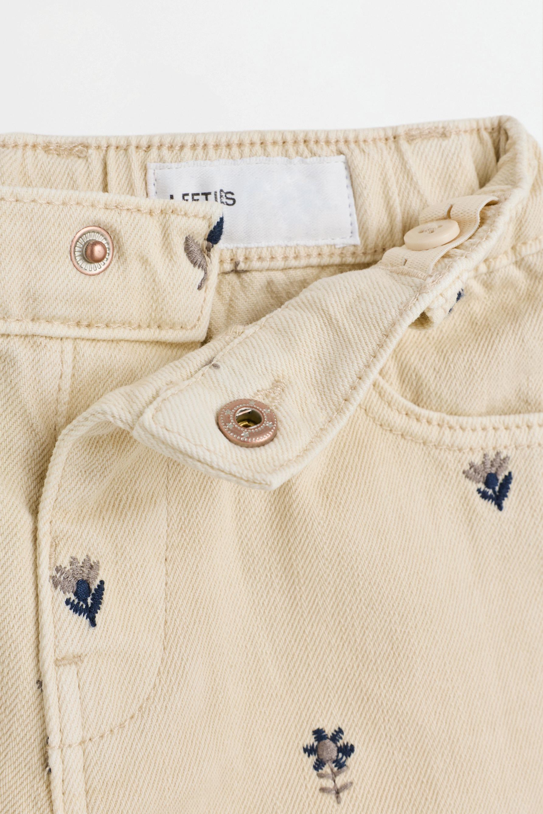 Embroidered balloon jeans — PALE ECRU