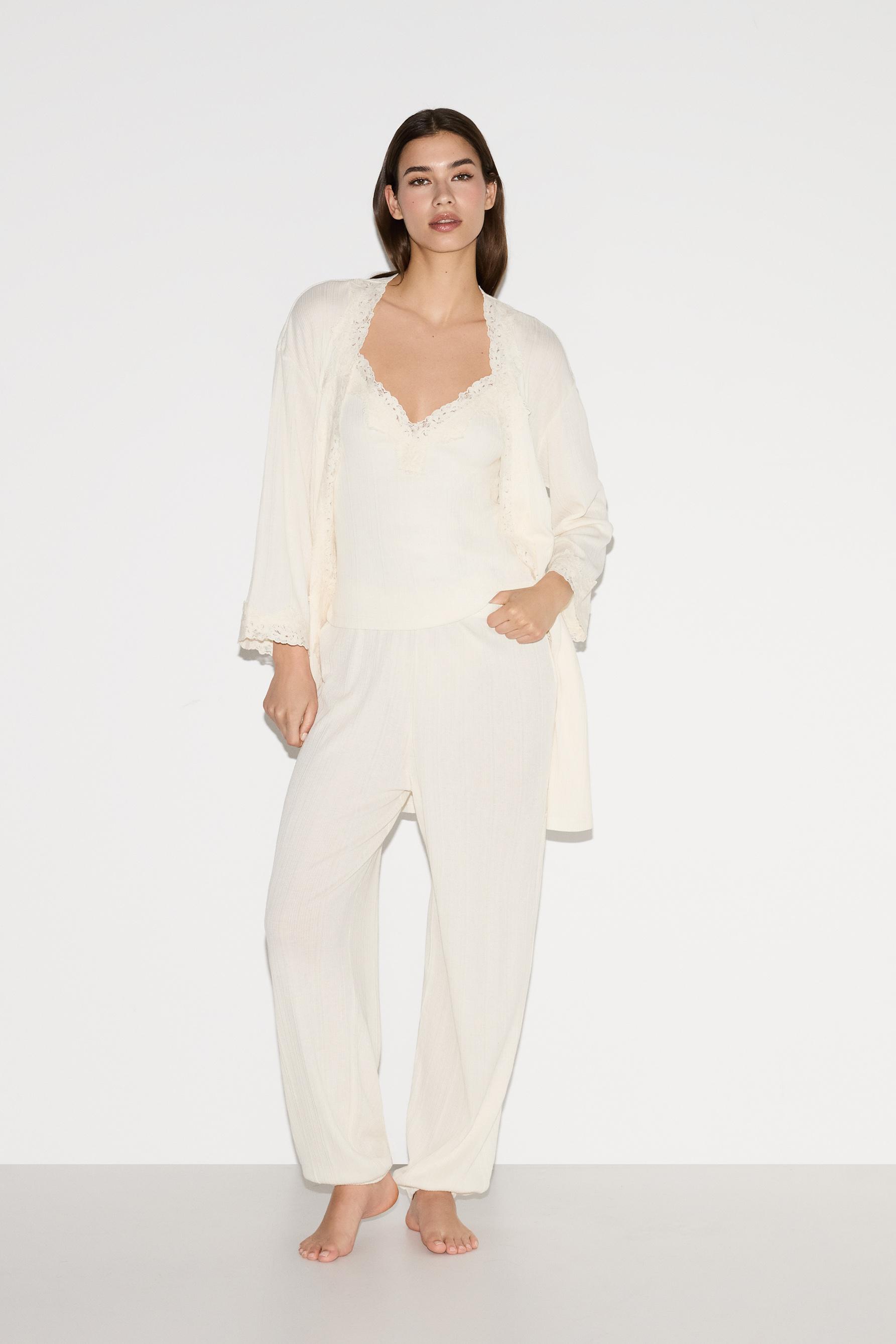 Pantalón pijama rib bombacho