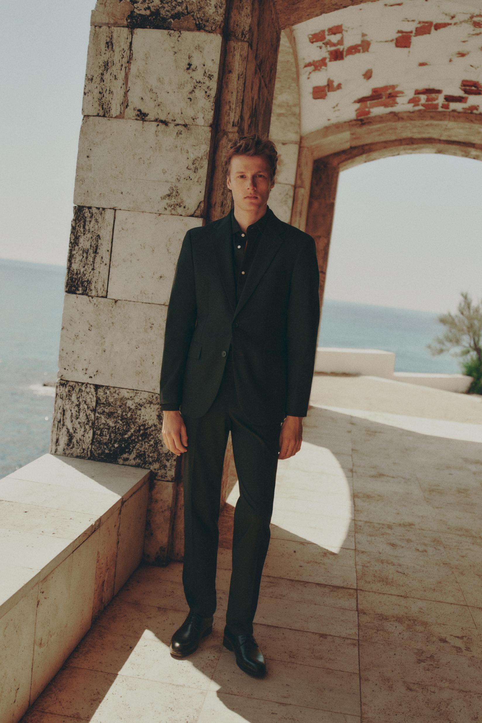 Slim fit suit trousers — BLACK