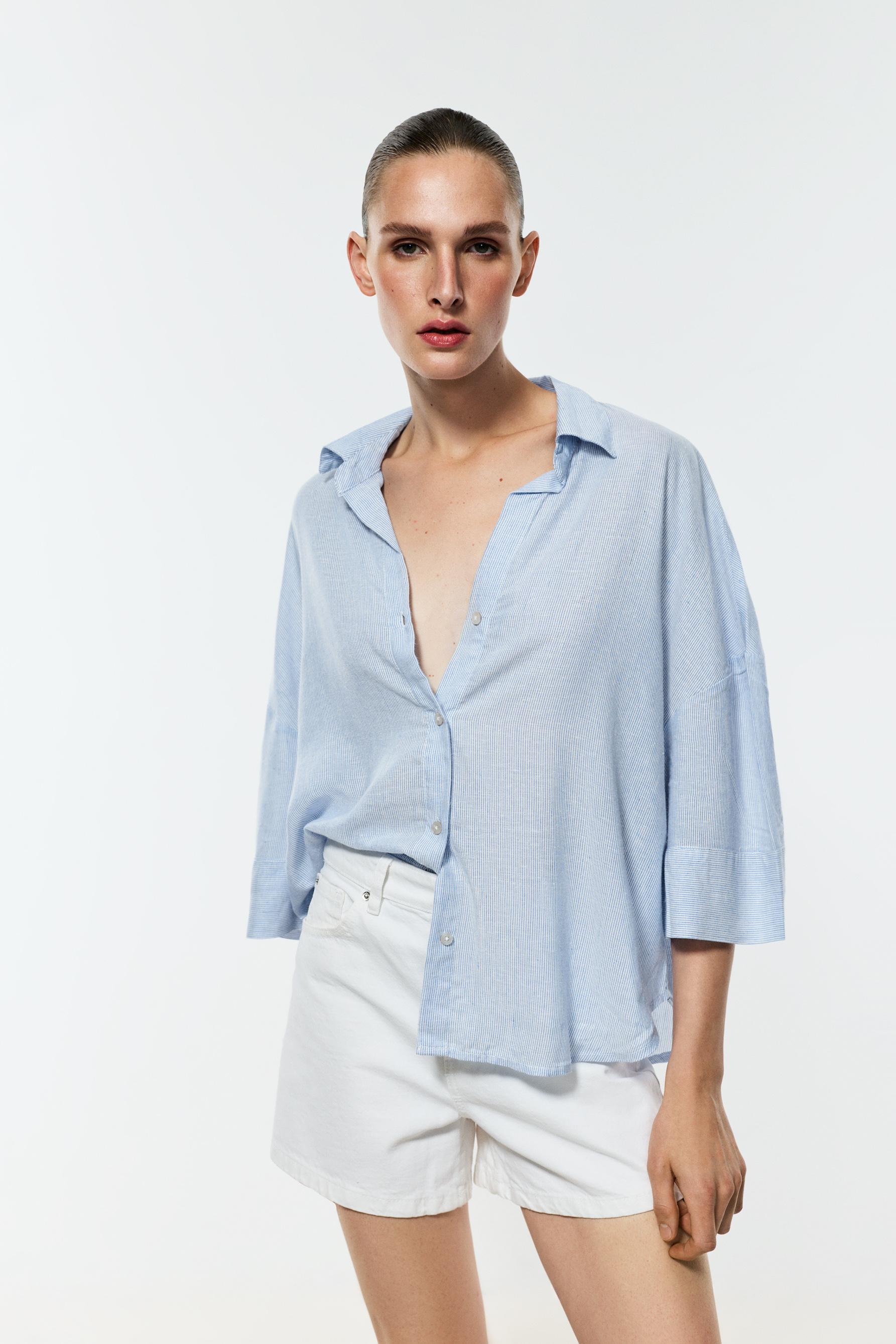 Wide sleeve shirt — STRIPED