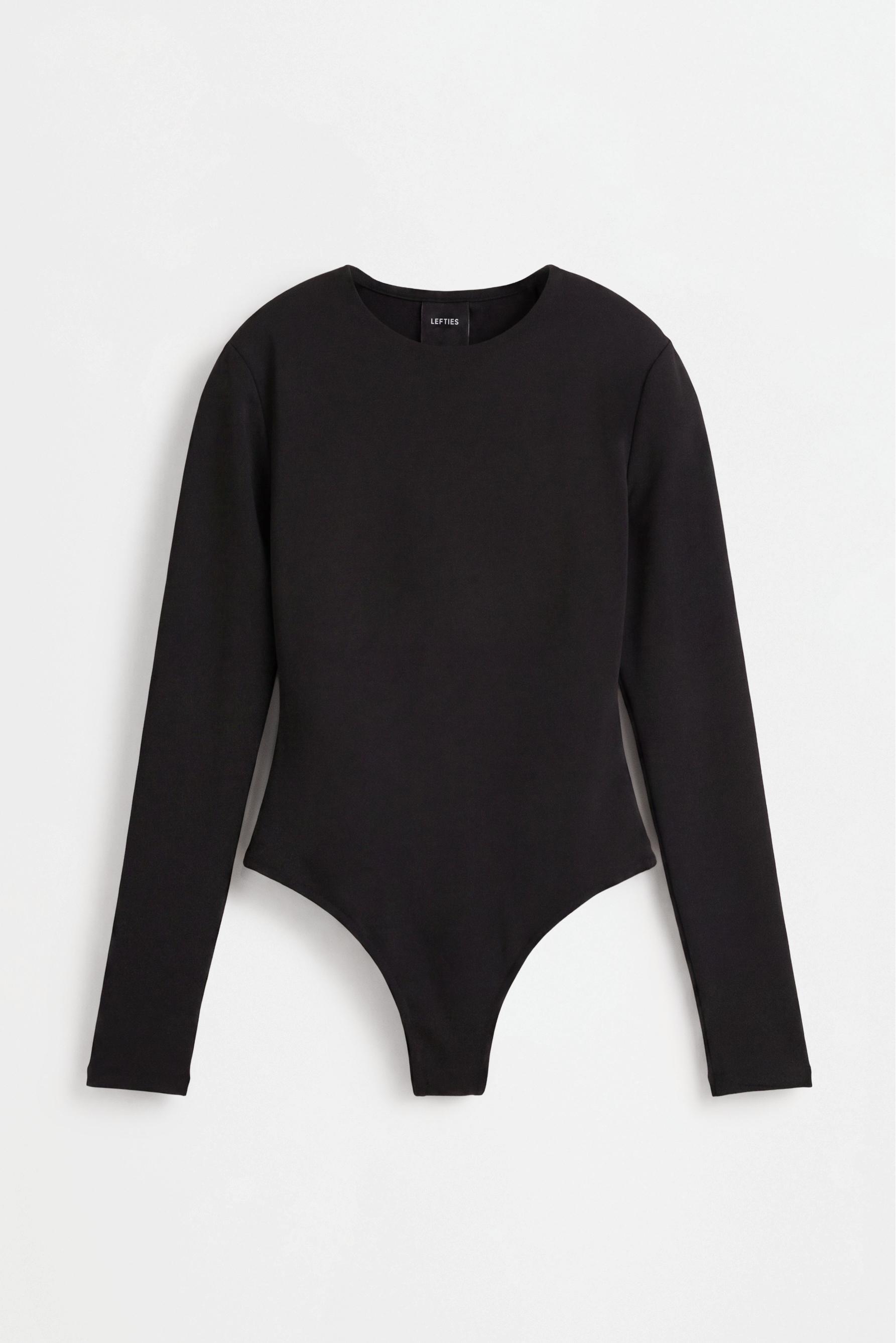 Long sleeve polyamide bodysuit — BLACK