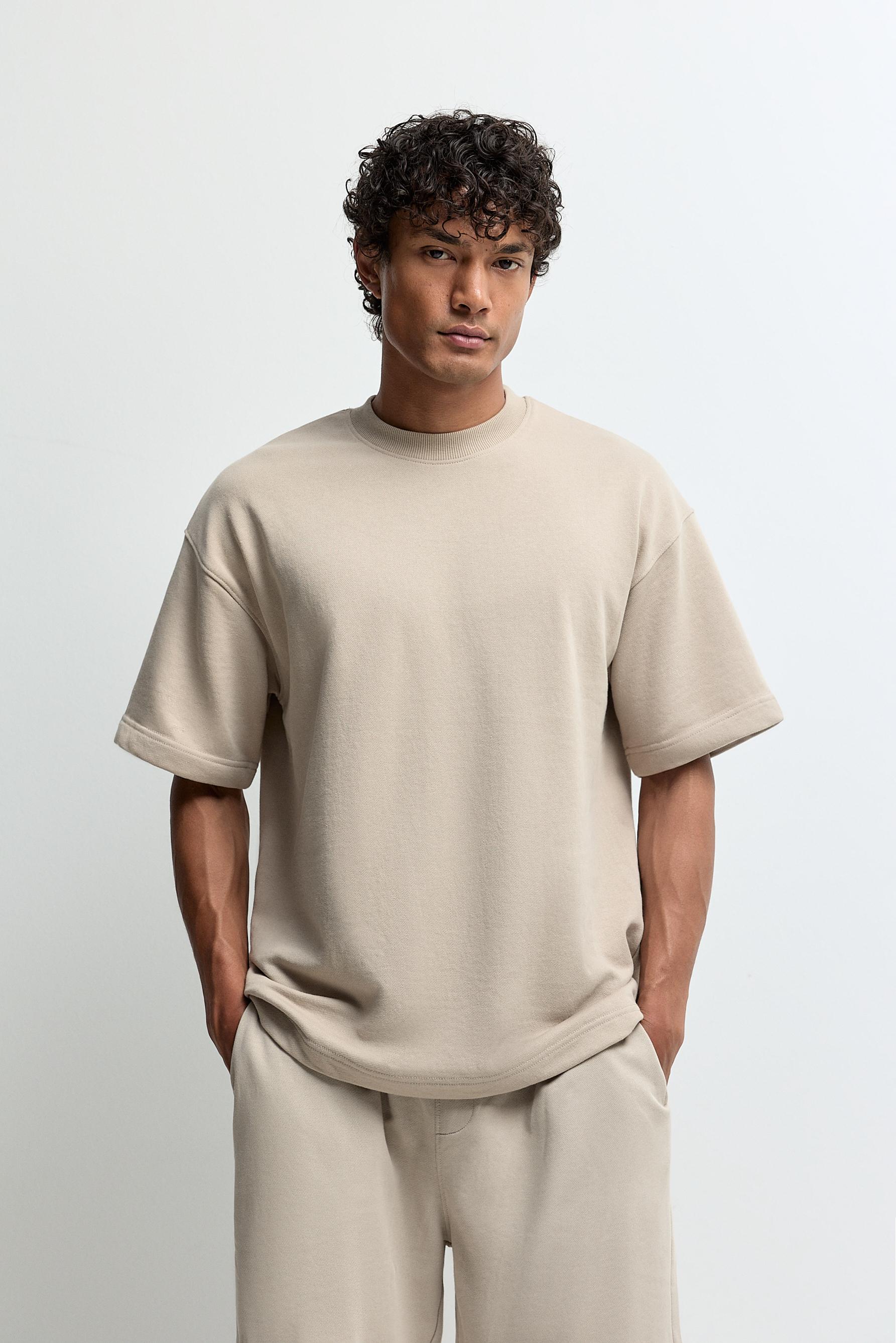 Short sleeve sweatshirt — PALE SAND