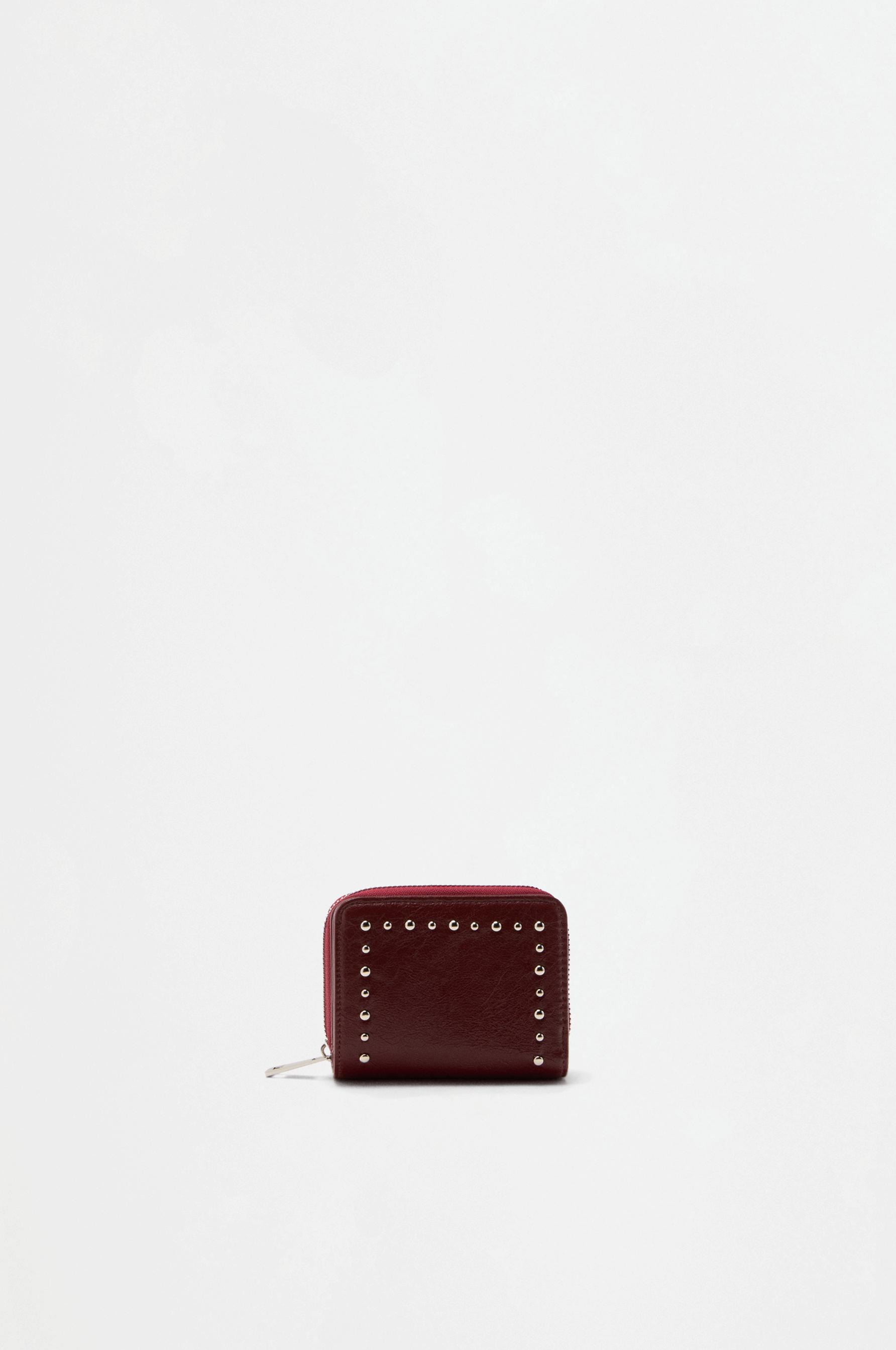 Studded wallet — BURGUNDY