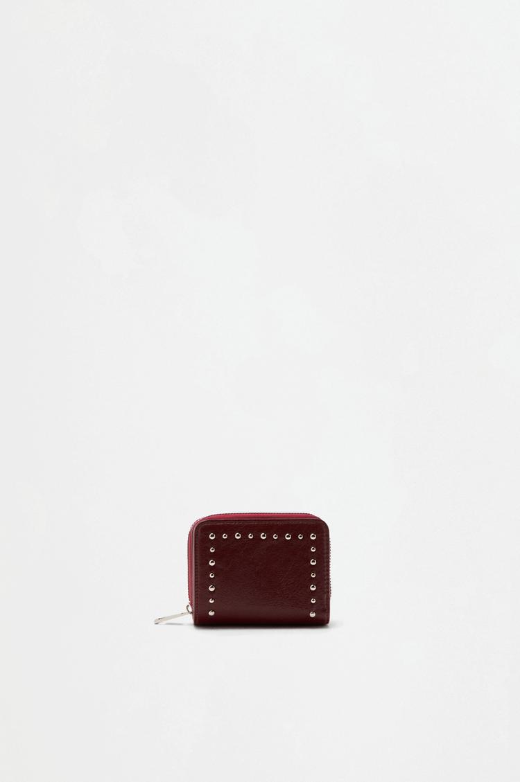 Studded wallet — BURGUNDY
