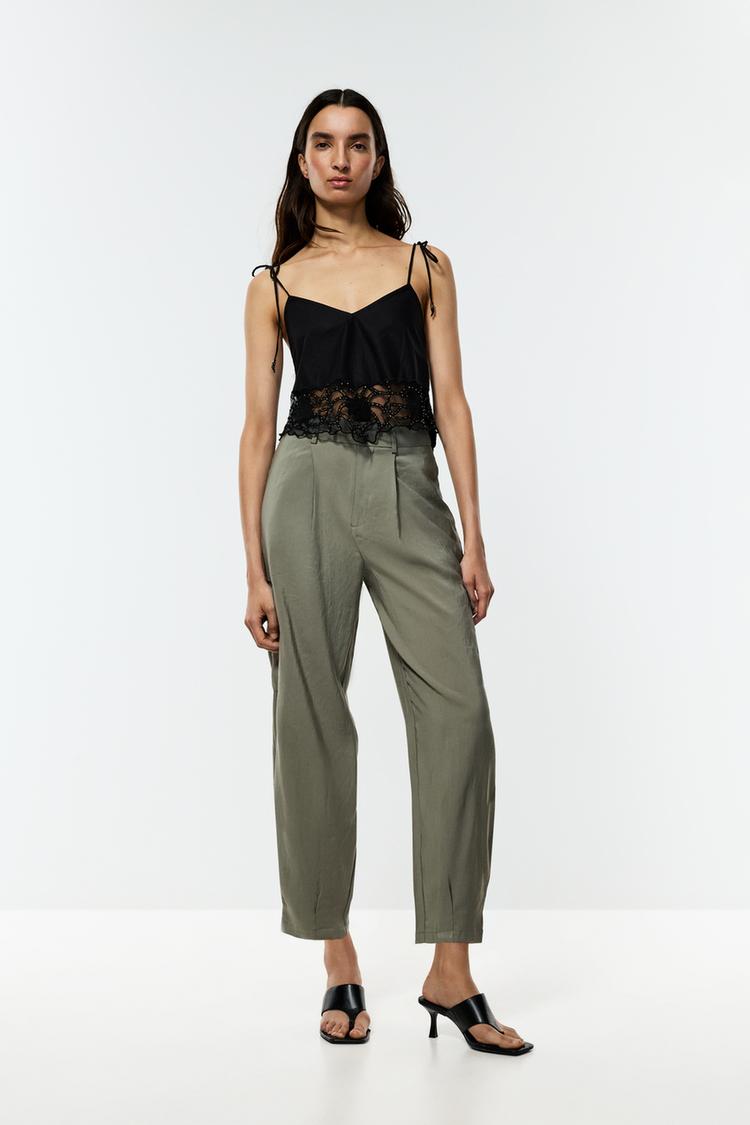 Cargo trousers with fitted hem — PALE KHAKI