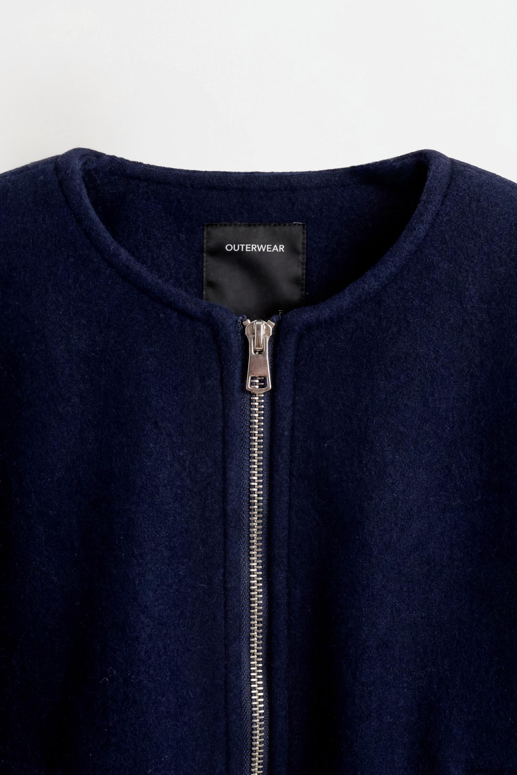 Felt bomber jacket — NAVY