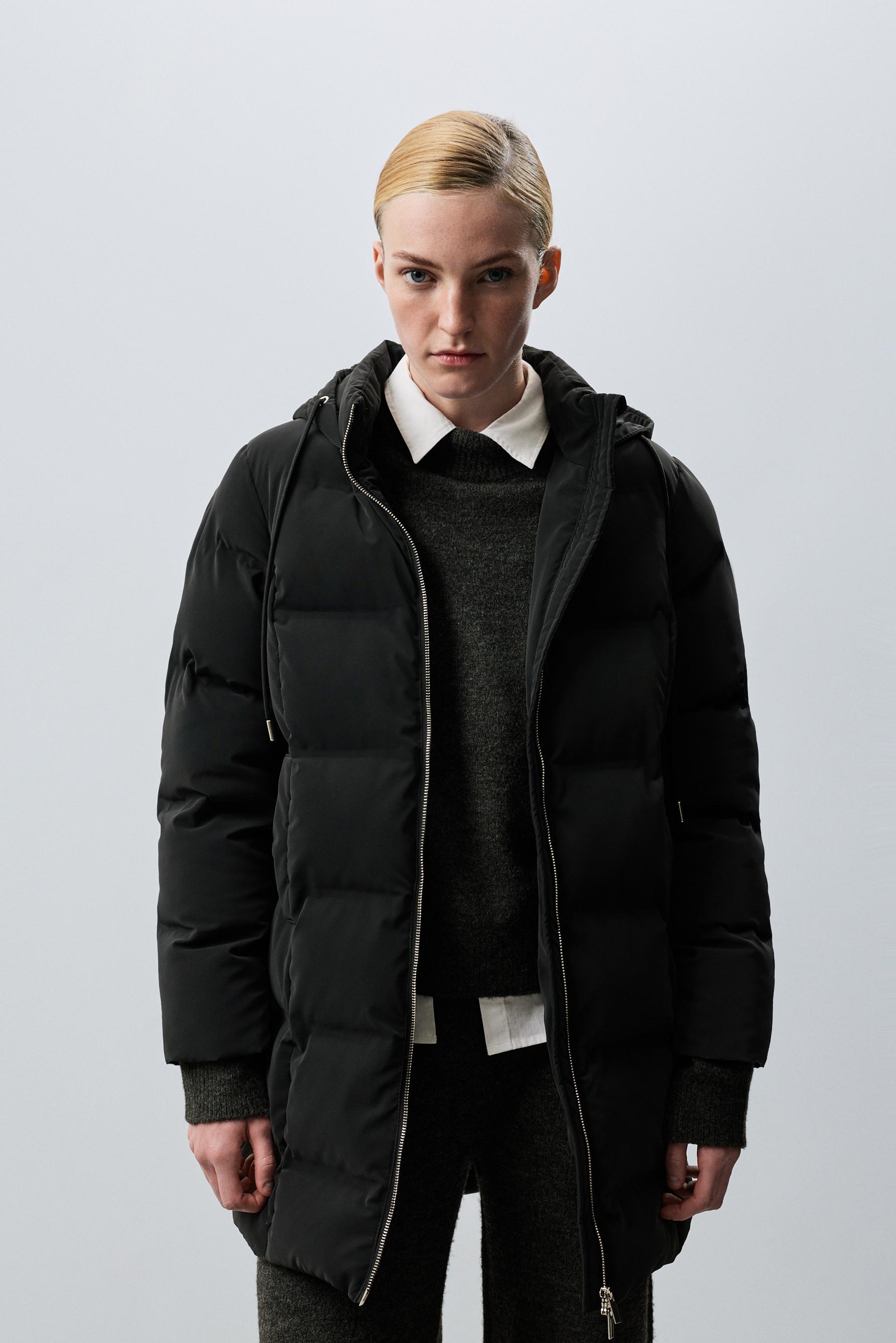 Abrigo largo acolchado capucha