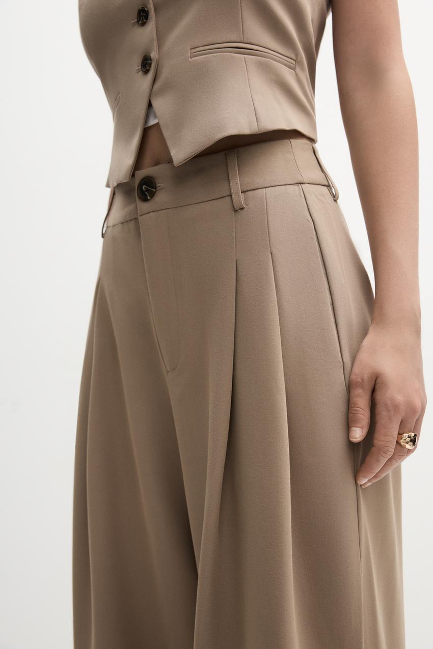 Pantalón pliegues vestir Cortas Faldas ROPA Mujer