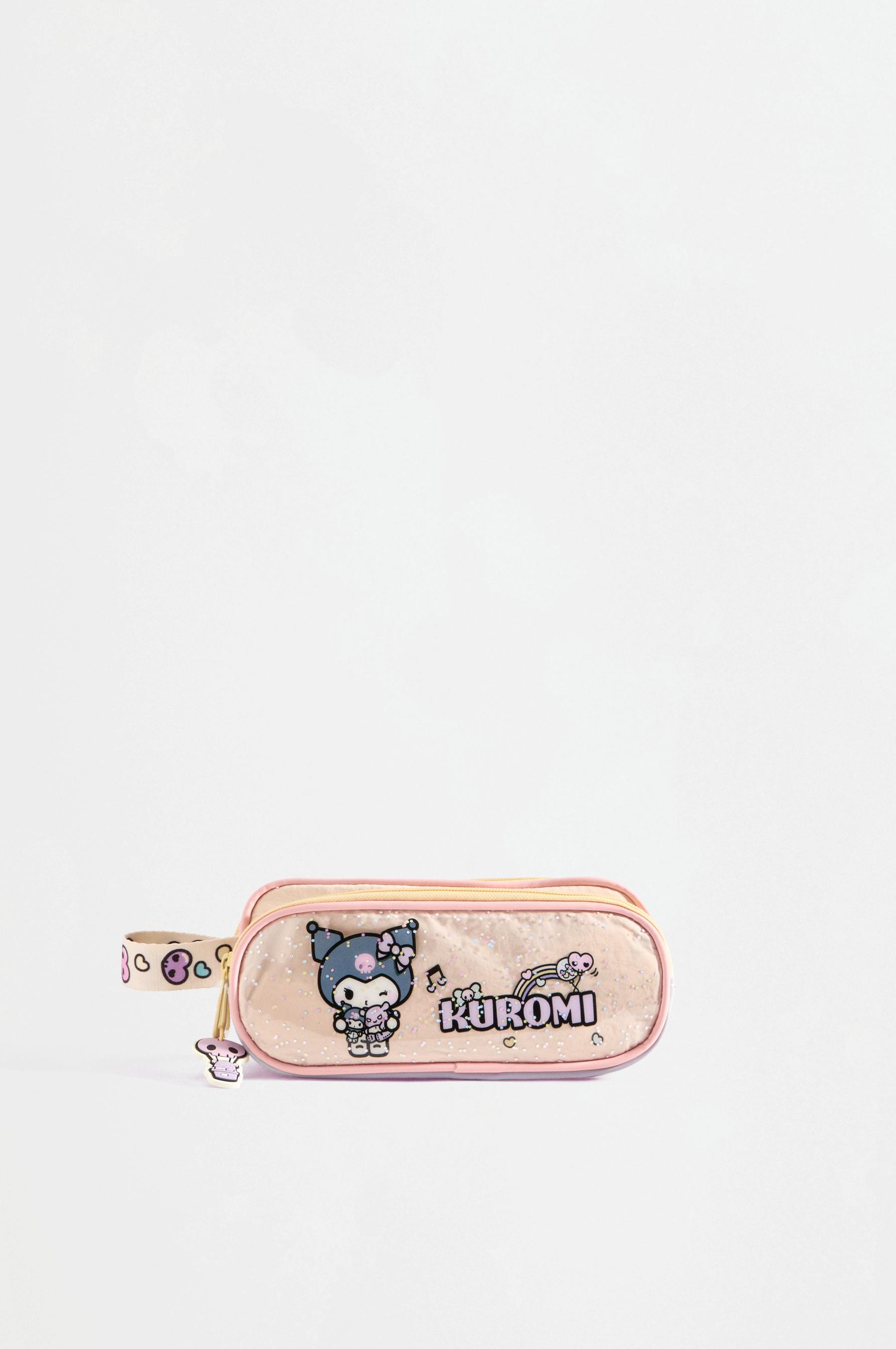 Kuromi ©SANRIO triple-zip case — ECRU