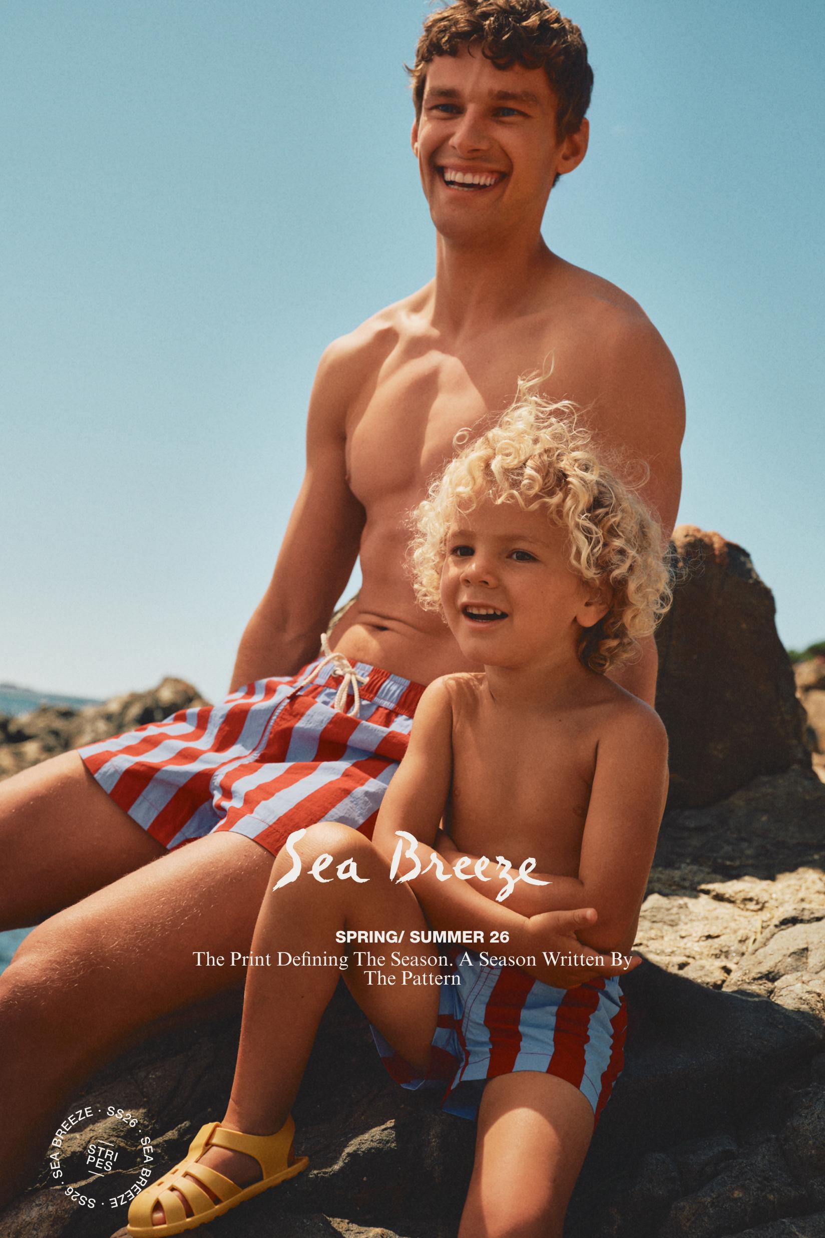 Baby Boy | Burgundy striped swimsuit — FUCHSIA