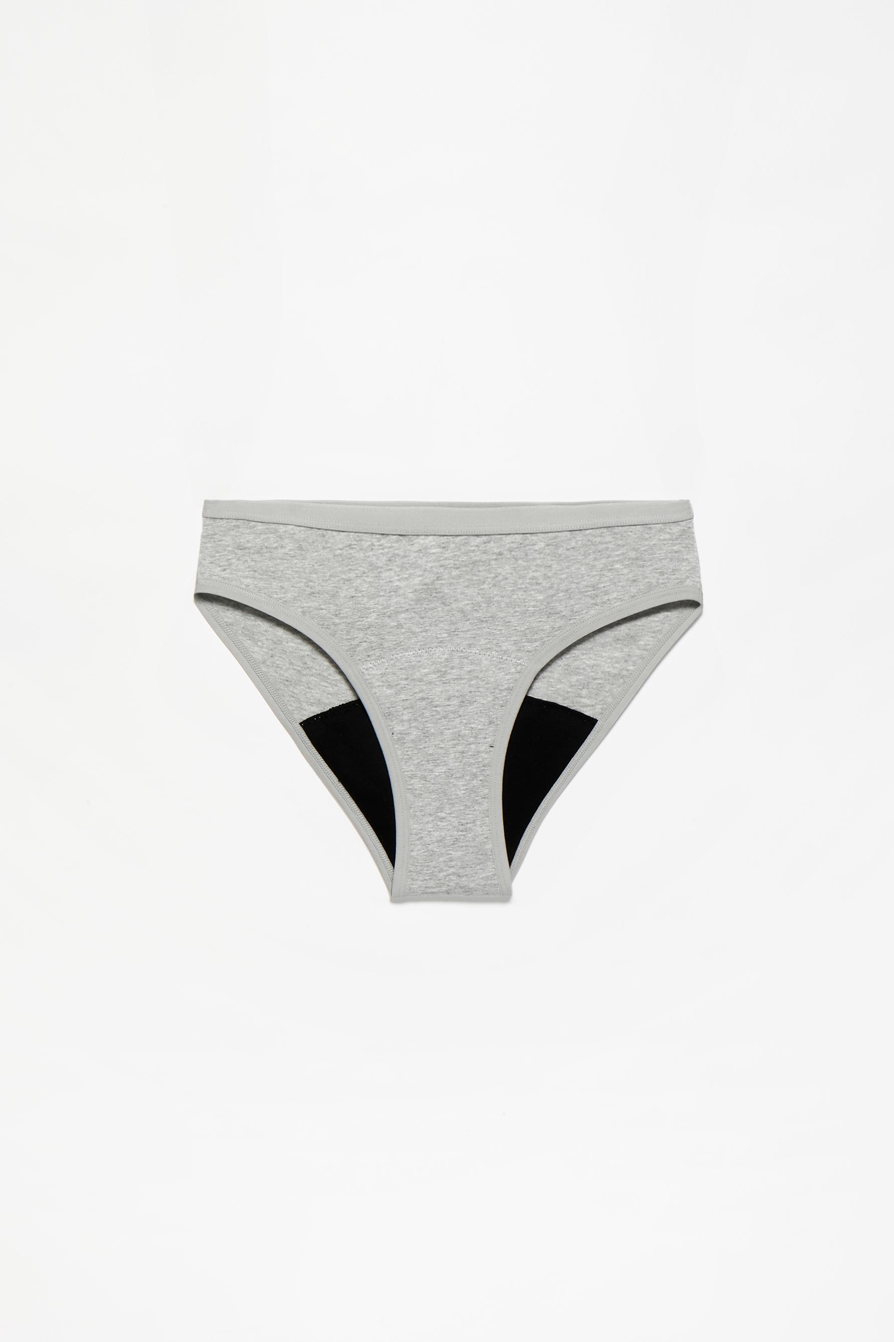 2-pack of cotton period briefs — GREY