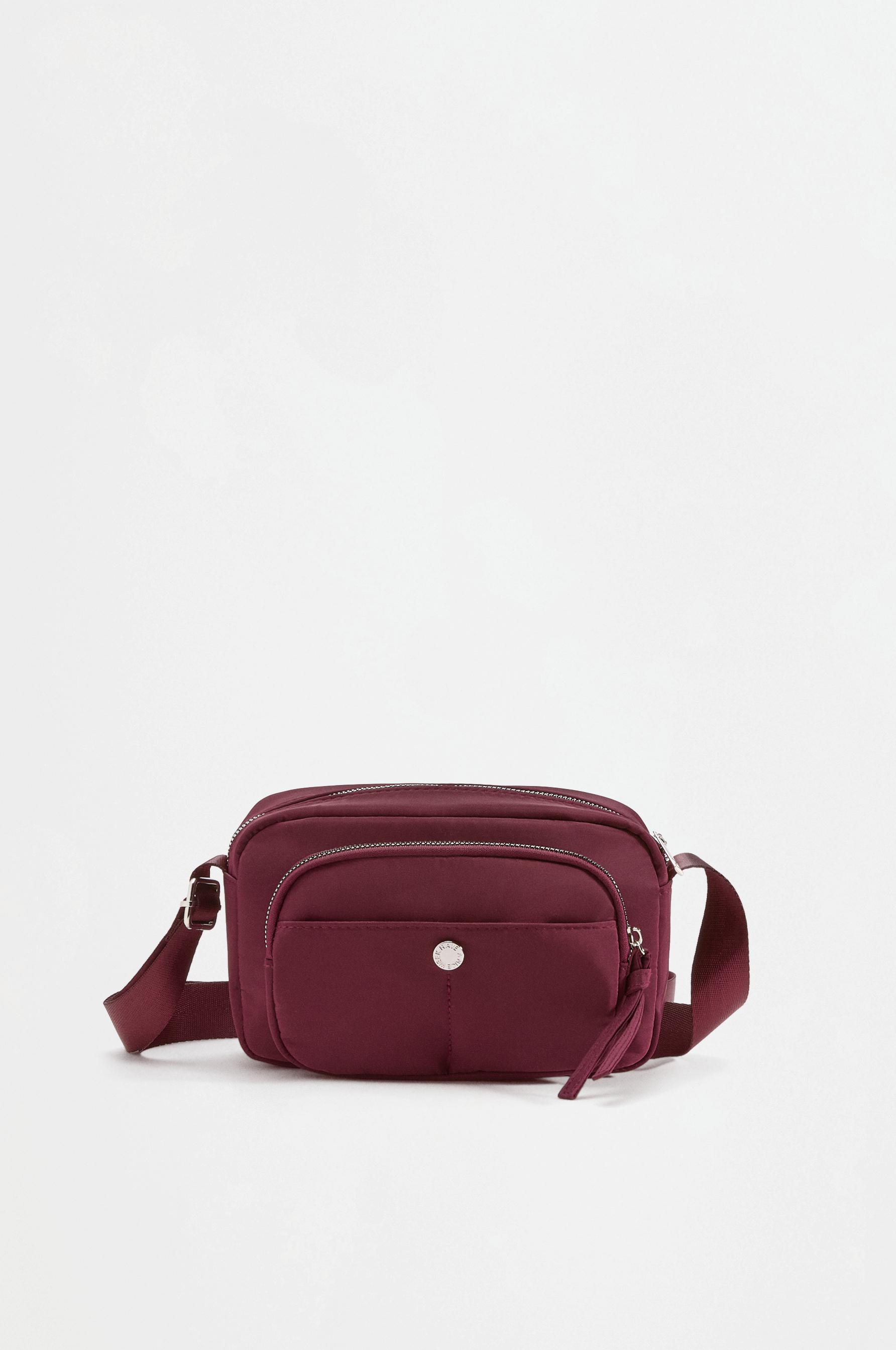 Nylon crossbody bag — BURGUNDY