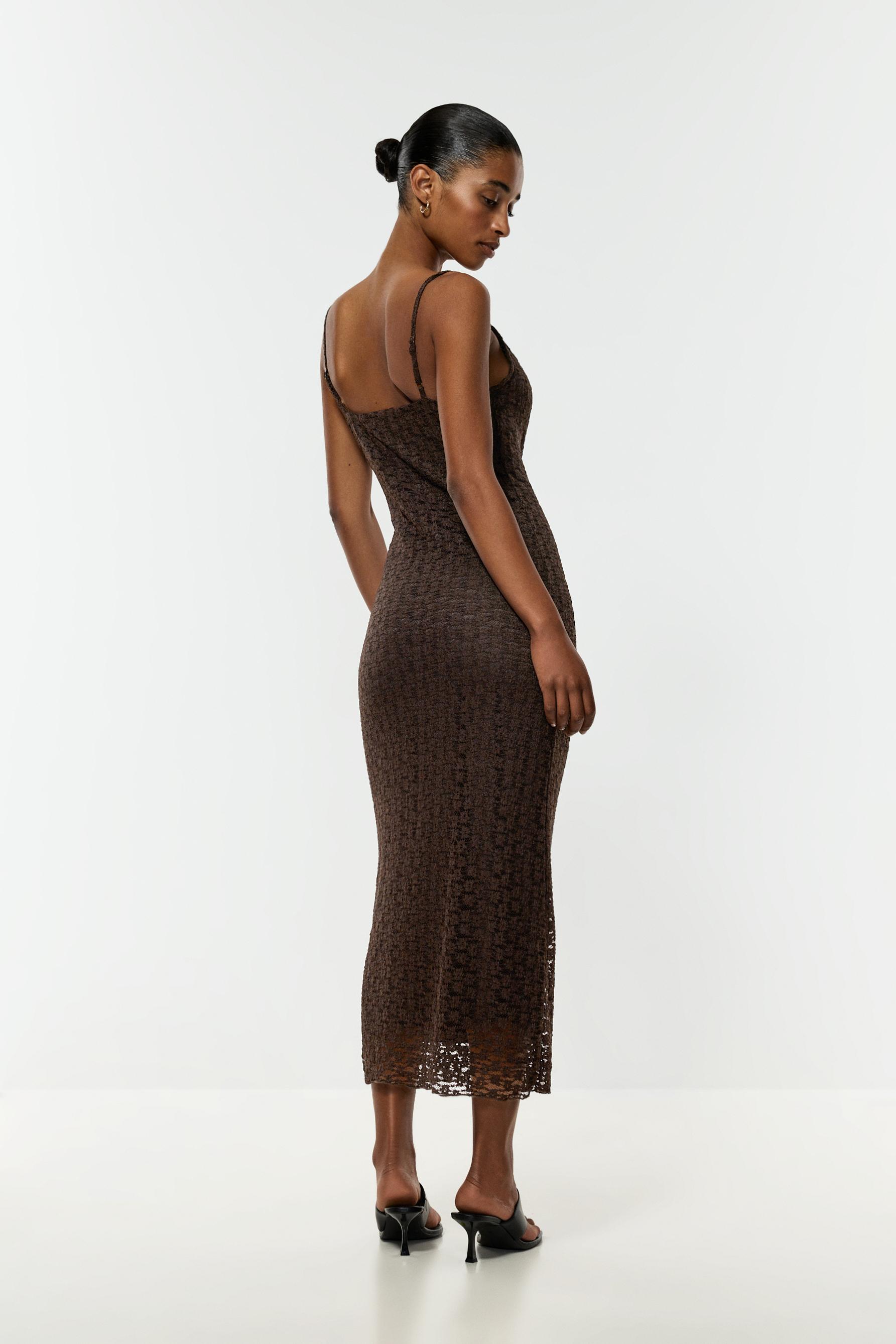 Lace midi dress — CHOCOLATE