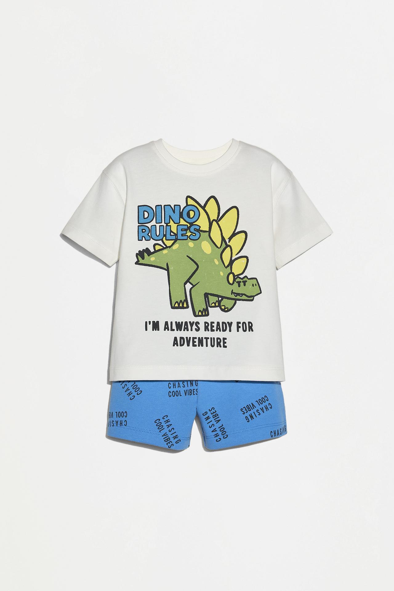 Printed T-shirt and Bermuda co-ord — DEEP BLUE