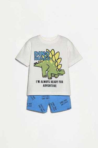 Printed T-shirt and Bermuda co-ord — DEEP BLUE 1