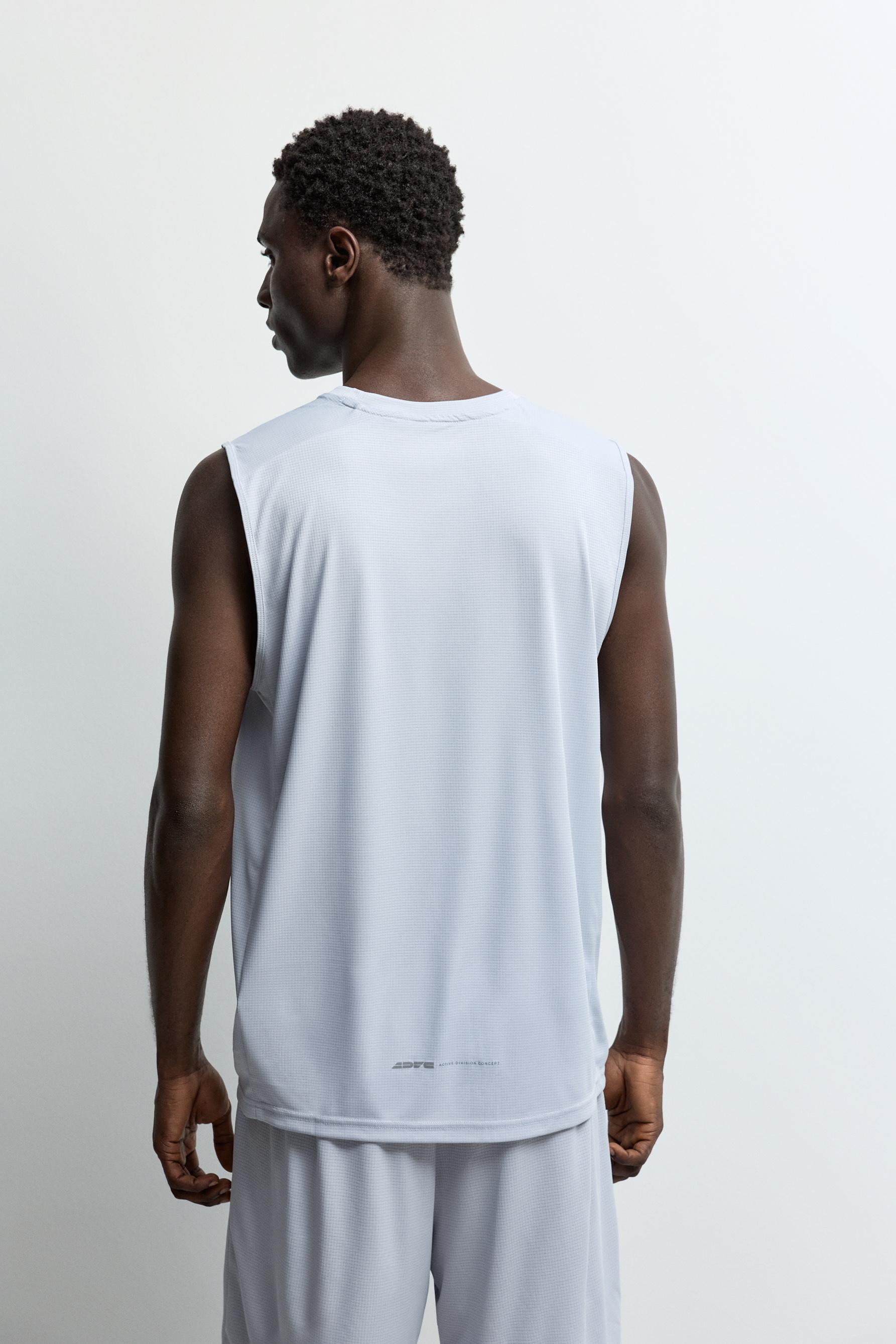 Sleeveless sports T-shirt — DARK GREY MARL