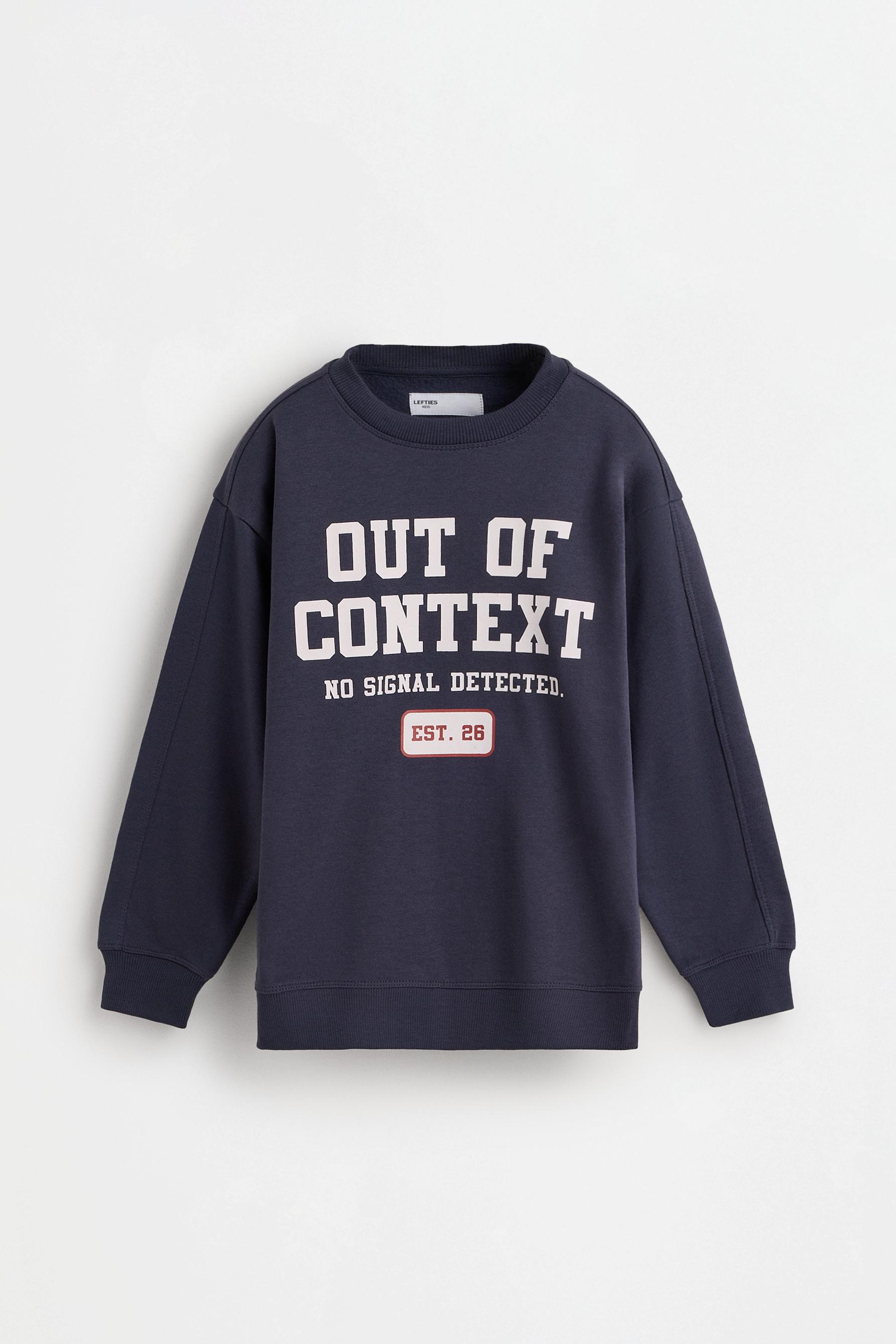 Printed sweatshirt and plush trousers co-ord — NAVY