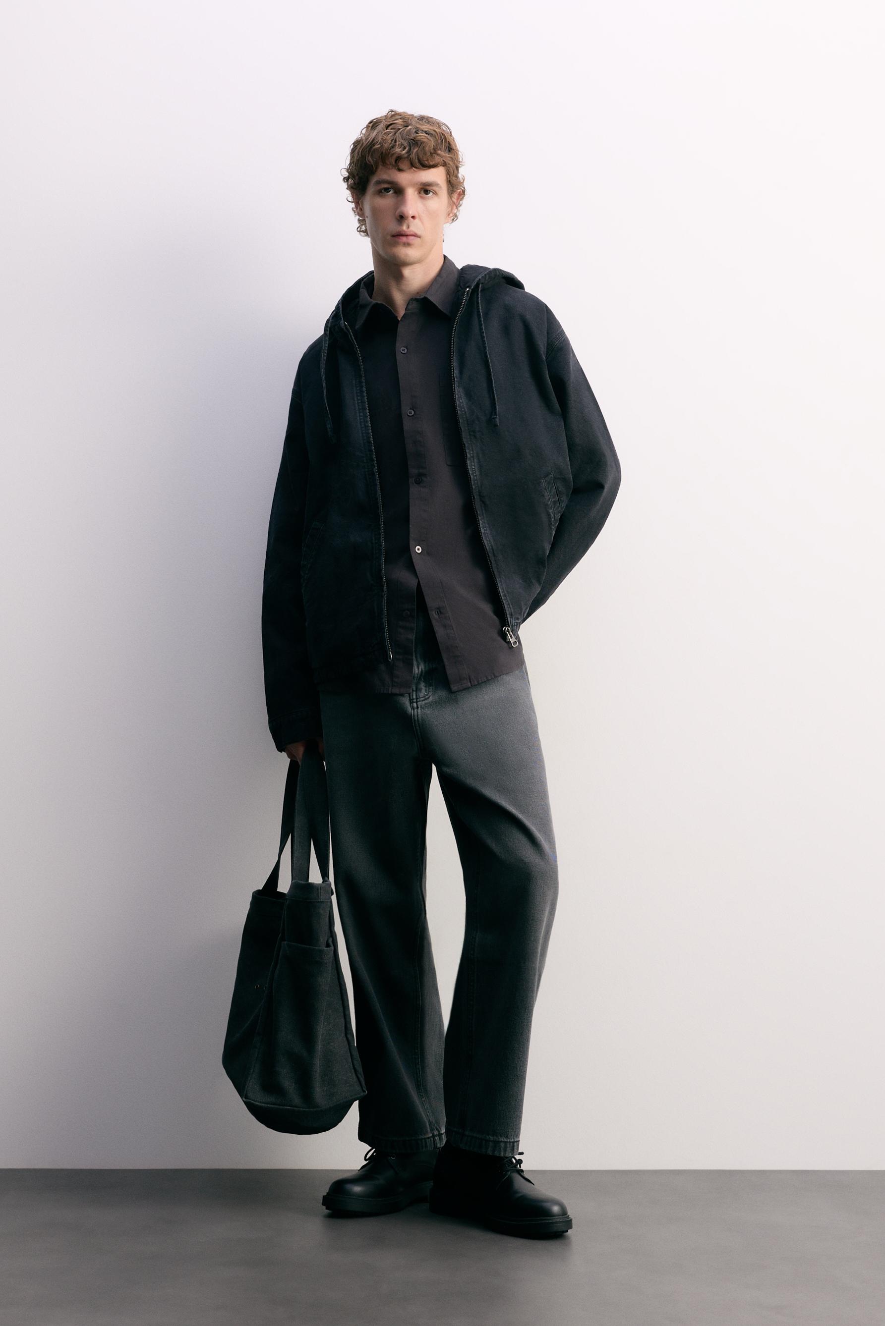 Cazadora denim acolchada capucha