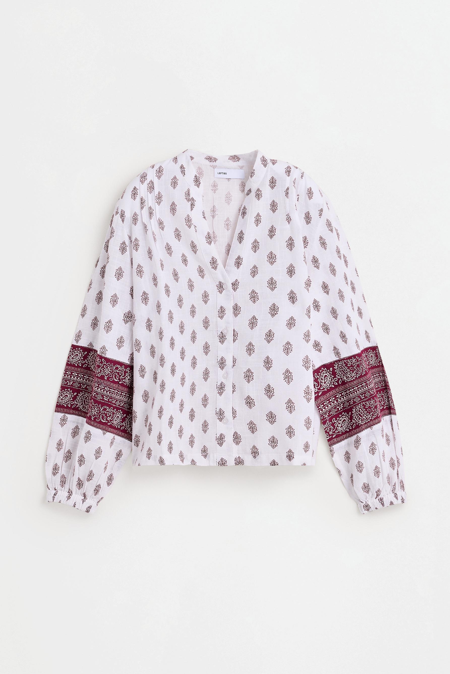 Rustic shirt with sleeve tape — MAROON