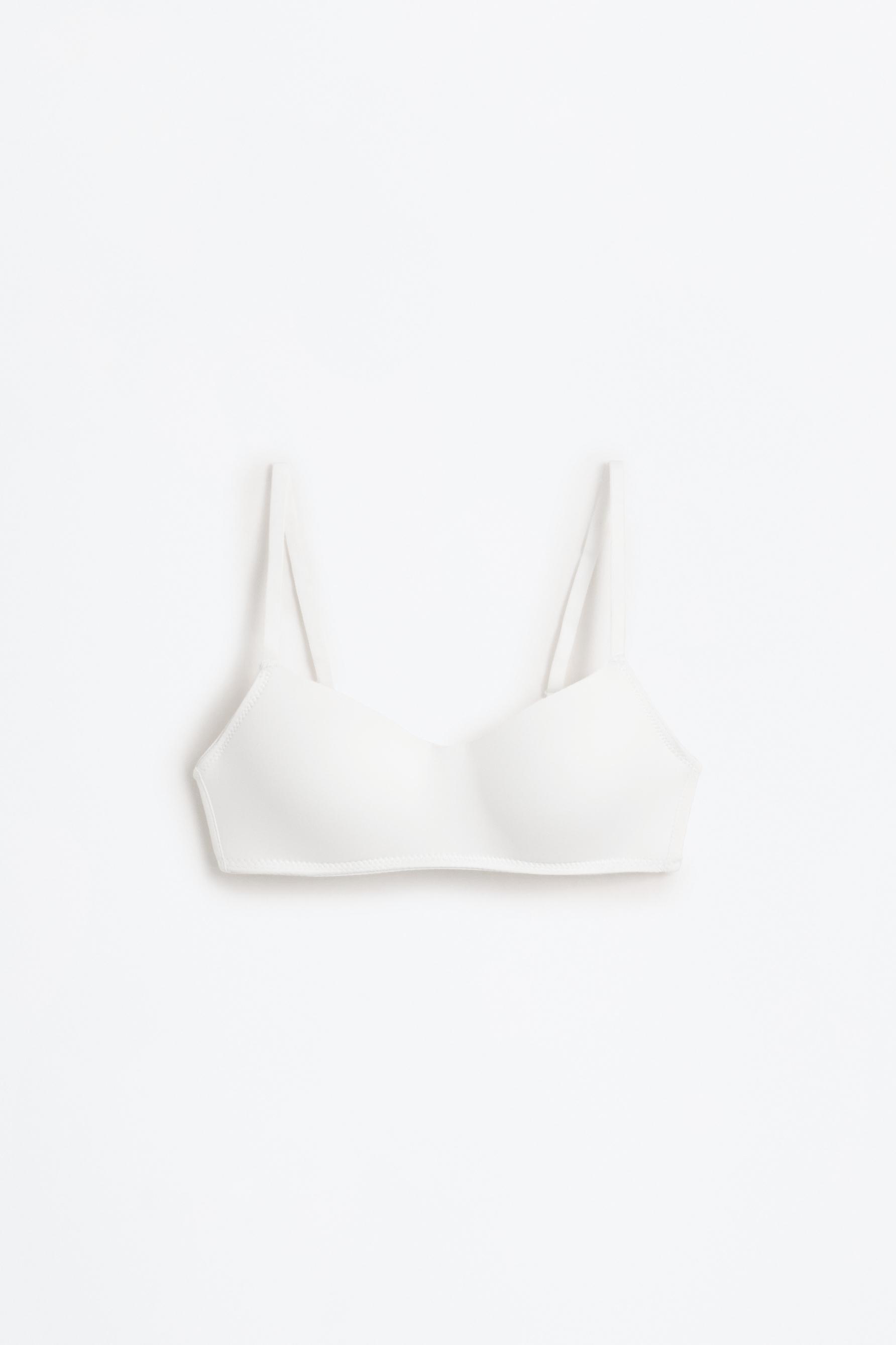 Microfibre pre-shaped bra — WHITE