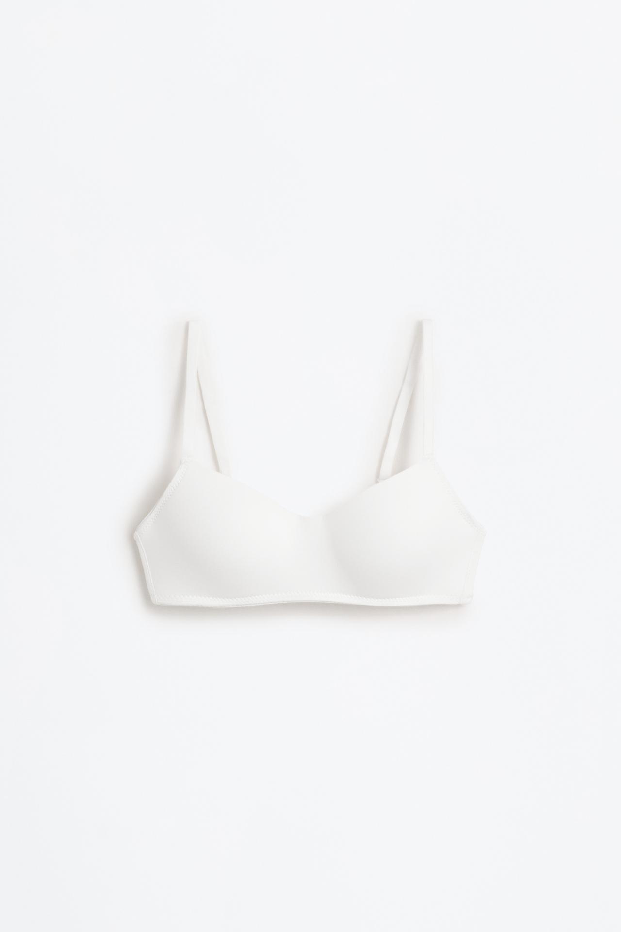 Microfibre pre-shaped bra — WHITE