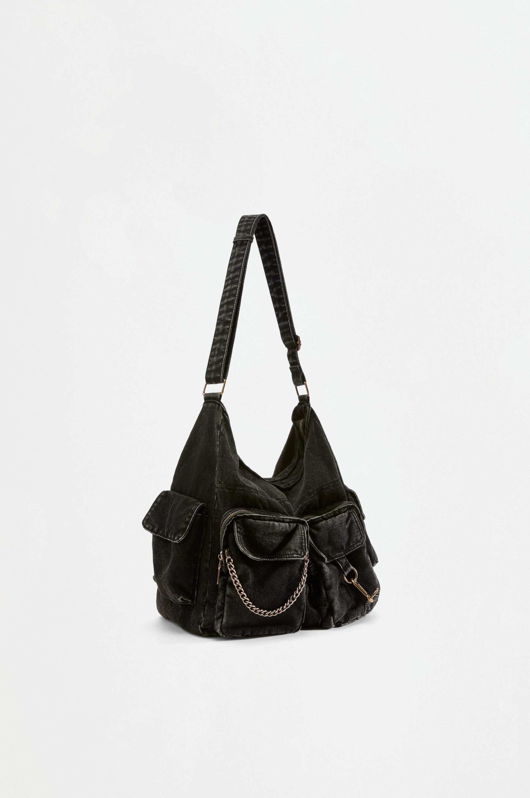 Denim crossbody bag — BLACK