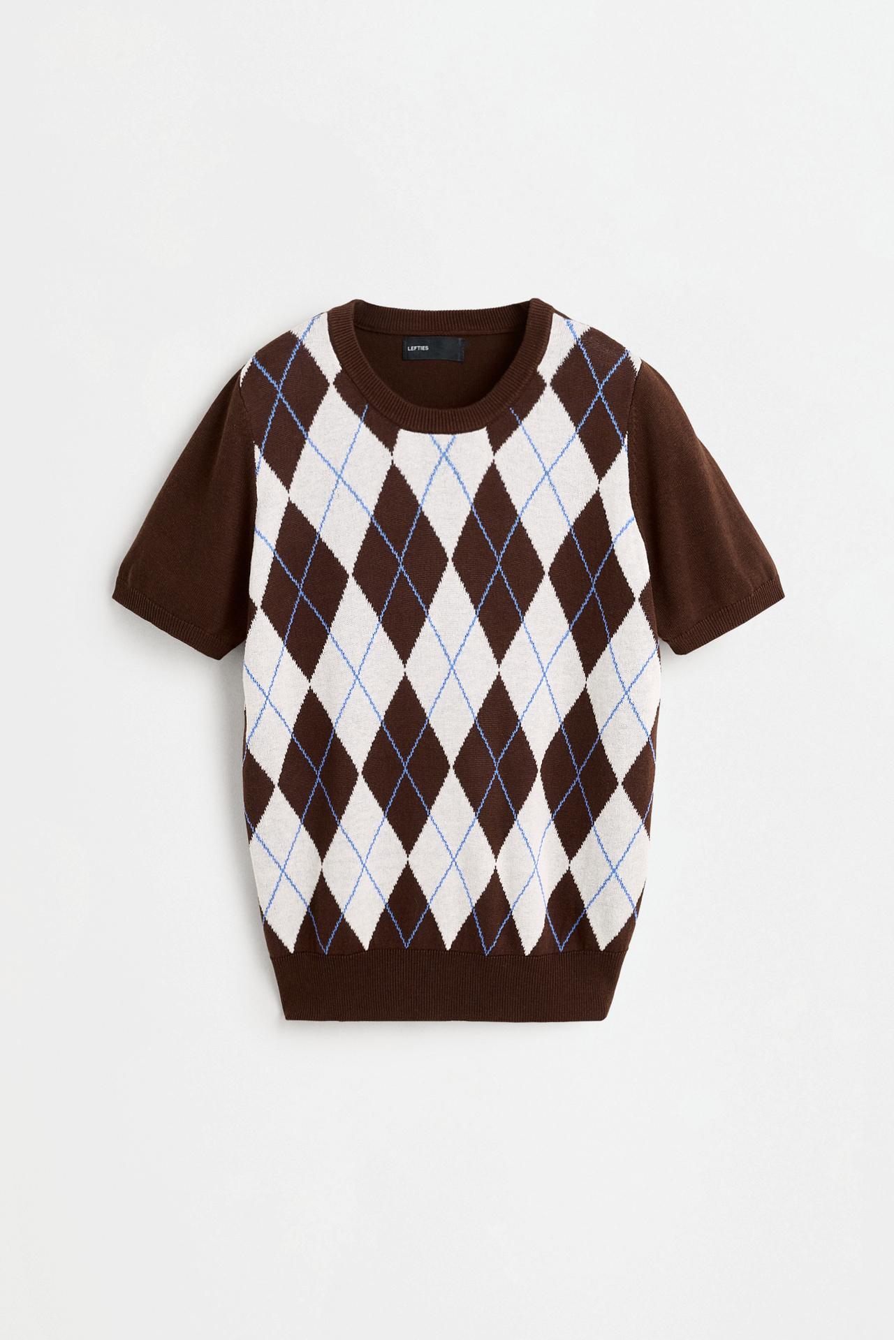 Argyle print sweater — BROWN