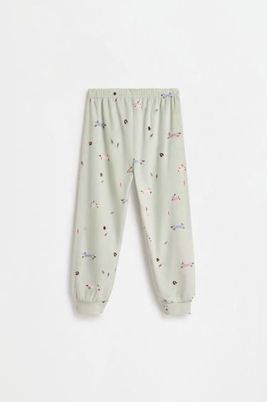 Velvety printed pyjamas — WATER GREEN 3