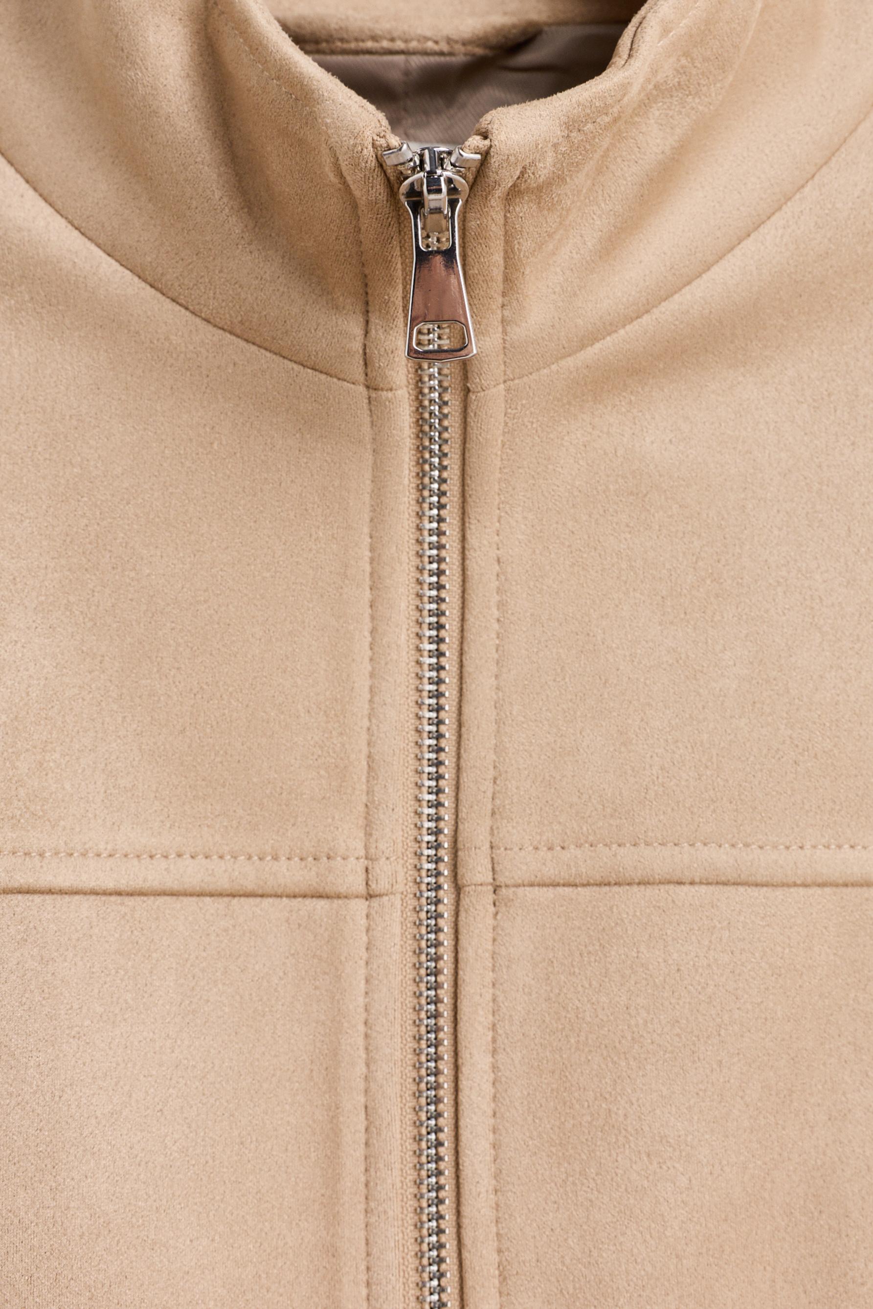 Faux suede jacket — TAUPE BROWN