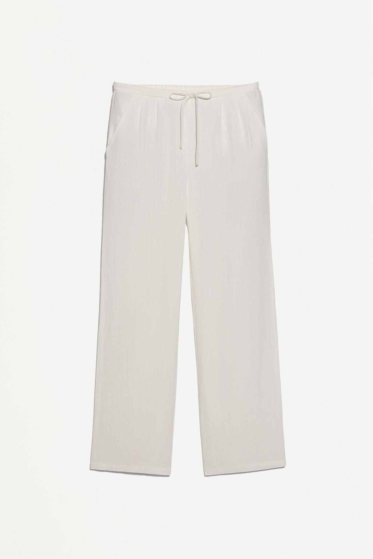 Rustic wide-leg trousers — WHITE