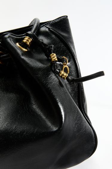 Gathered shopper bag — BLACK 4