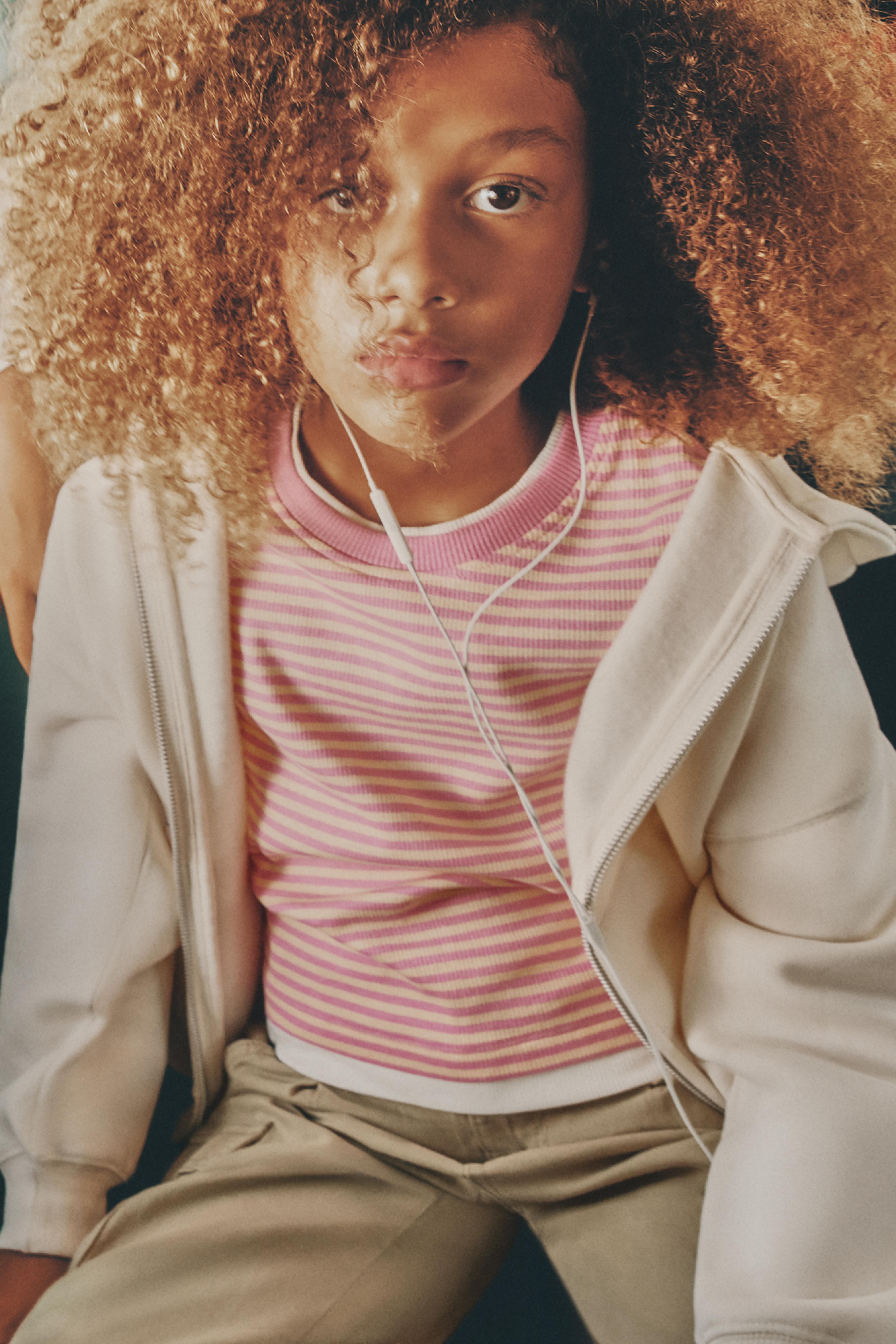 Double-effect ribbed T-shirt — STRAWBERRY
