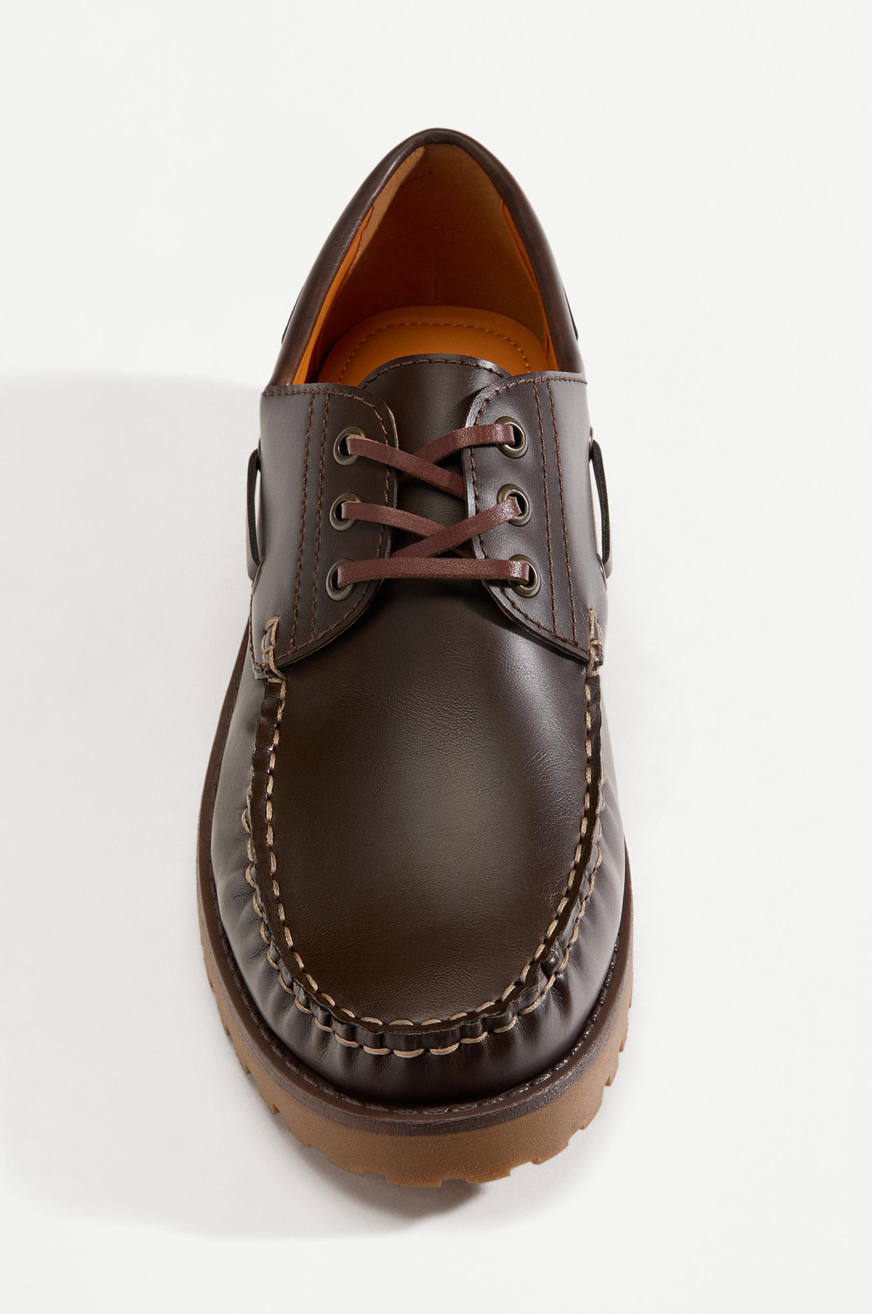 Lug sole boat shoes — BROWN