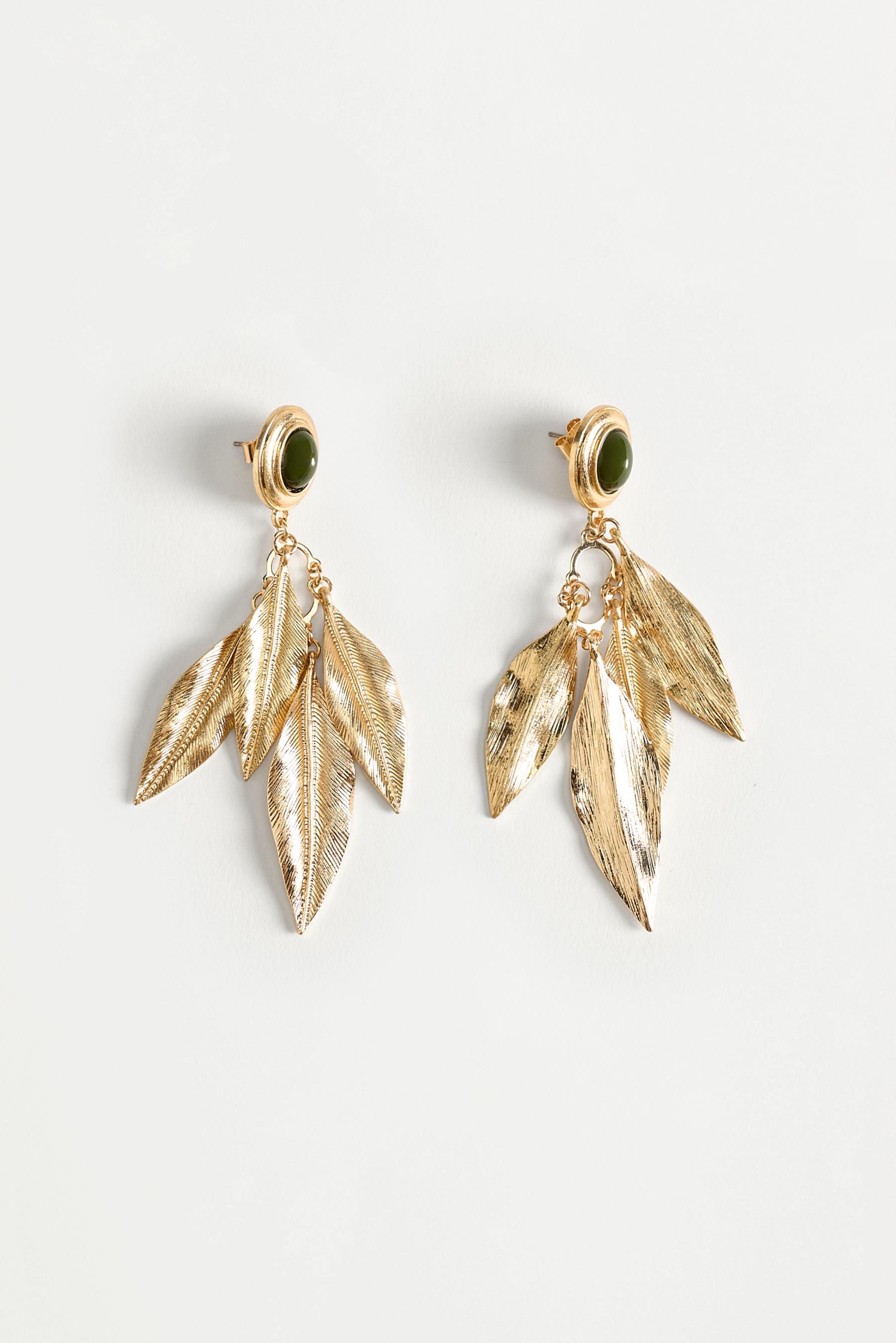 Gold feather earrings — GOLD