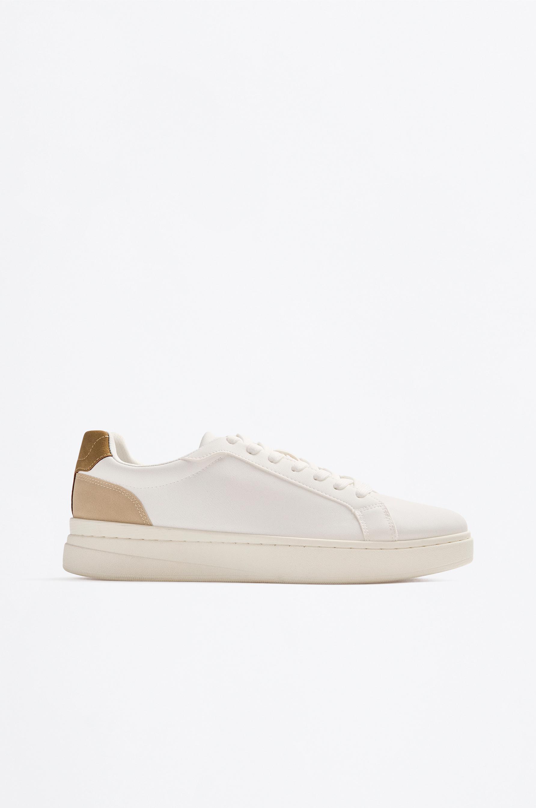 Contrast heel counter sneaker — WHITE